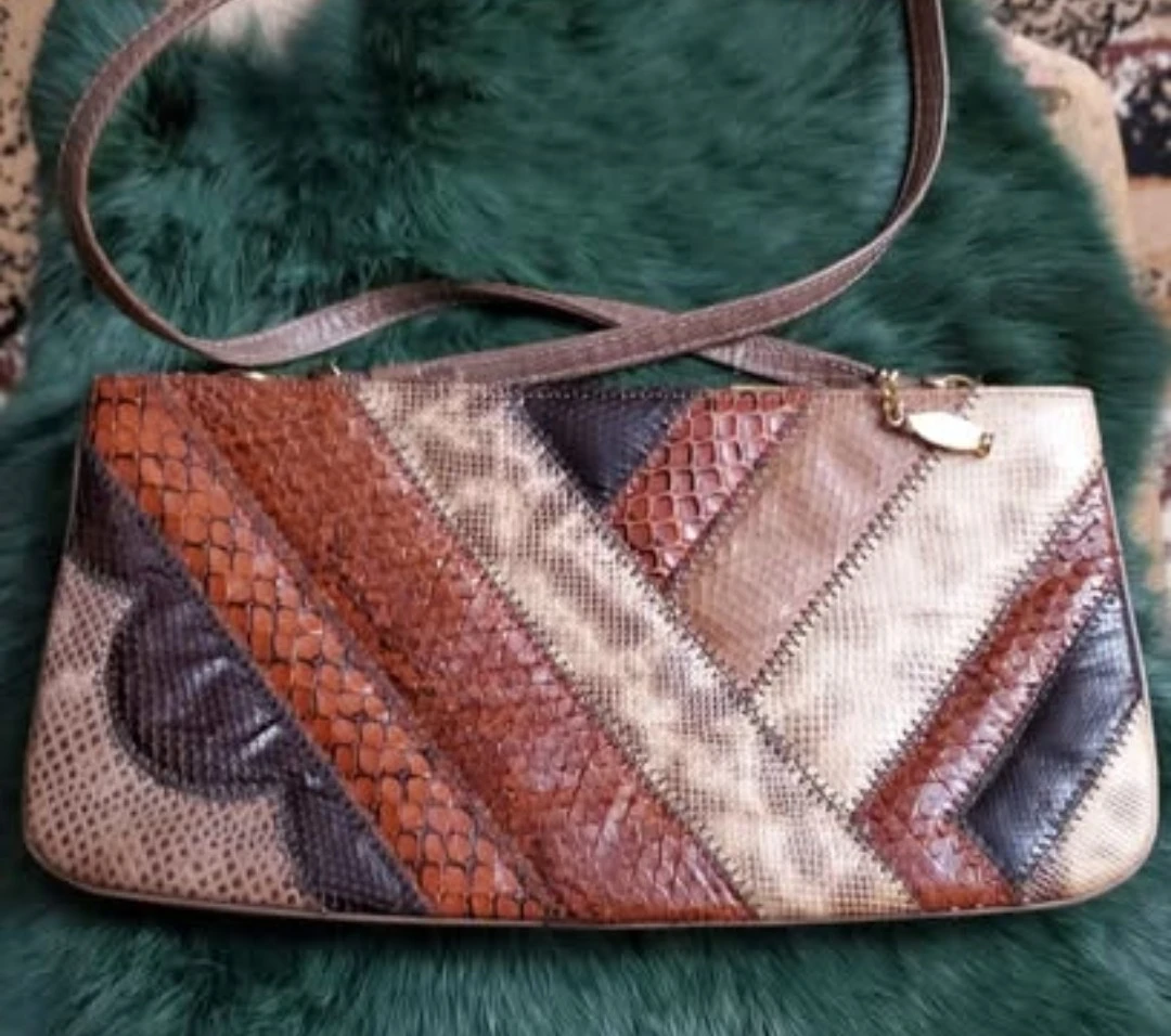 Patchwork Snakeskin Shoulder Bag - photo 2