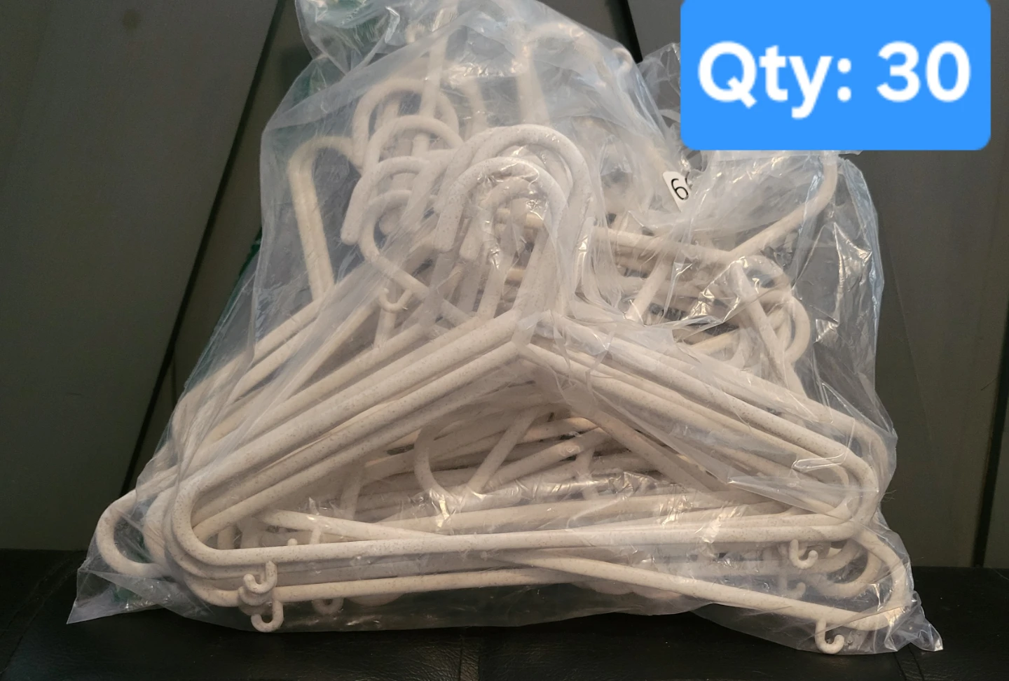 White Plastic Clothes Hangers - Qty: 30