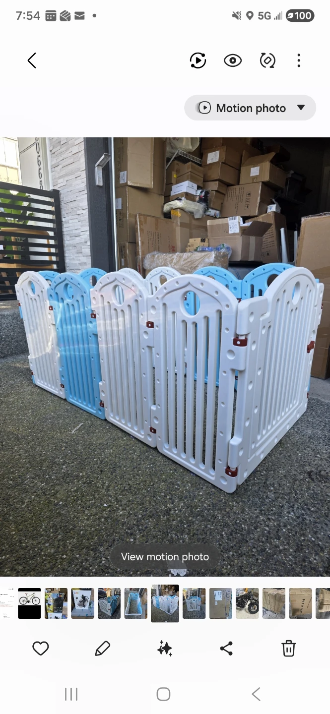 Artemis Pet Playpen - Blue and White