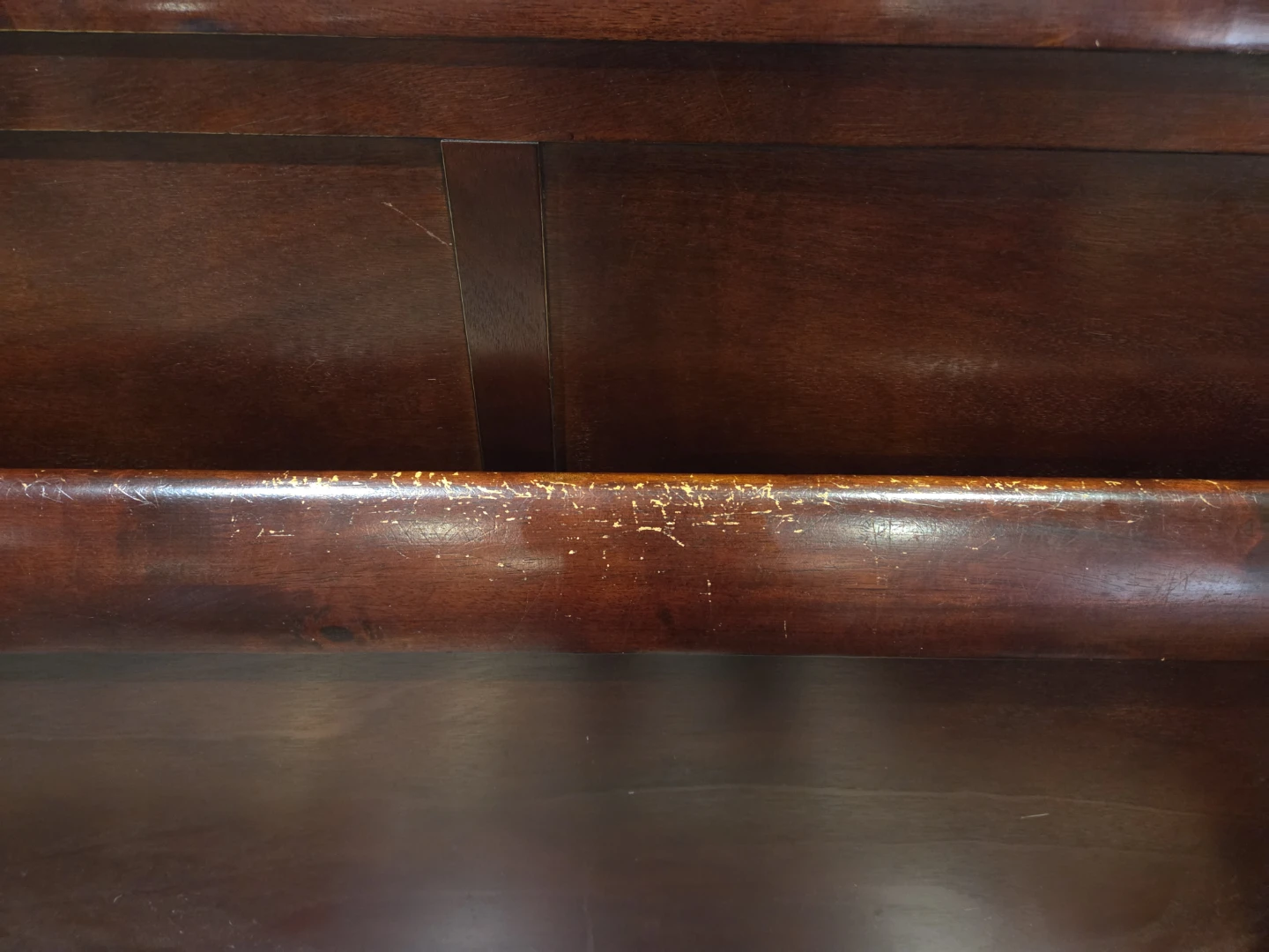 Dark Wood Sleigh Bedroom Set. Retail $3000 - photo 3
