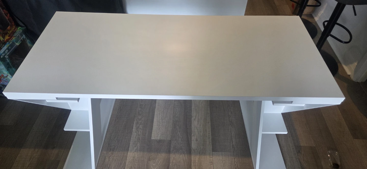 Modern White Computer Desk – Heavy Duty – 54” Wide