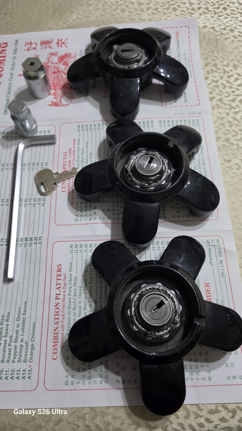 3 Black Star Rimgard Handles with Keys and Allen Wrench - photo 2