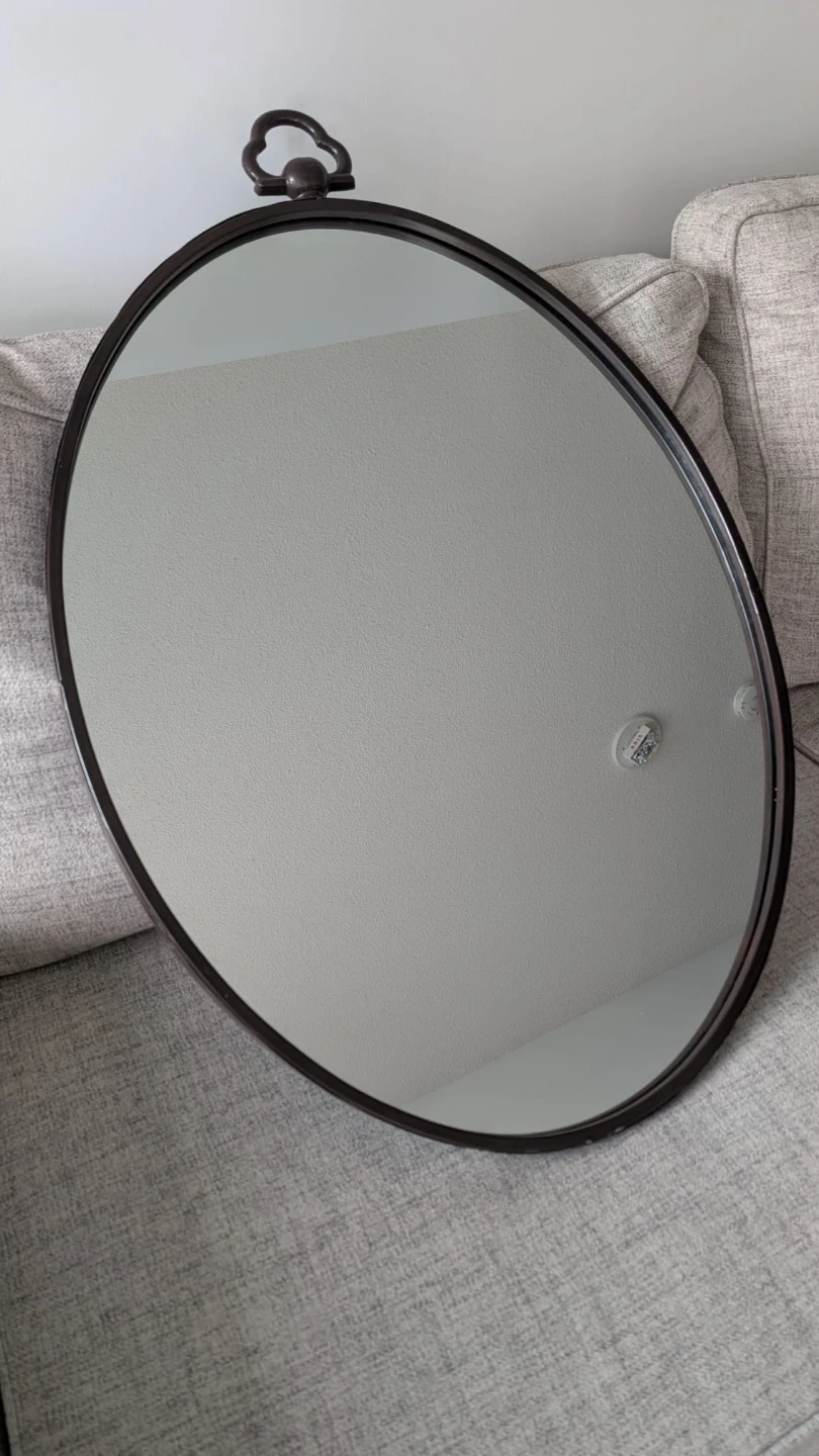 Oval wall mirror with decorative loop - photo 5
