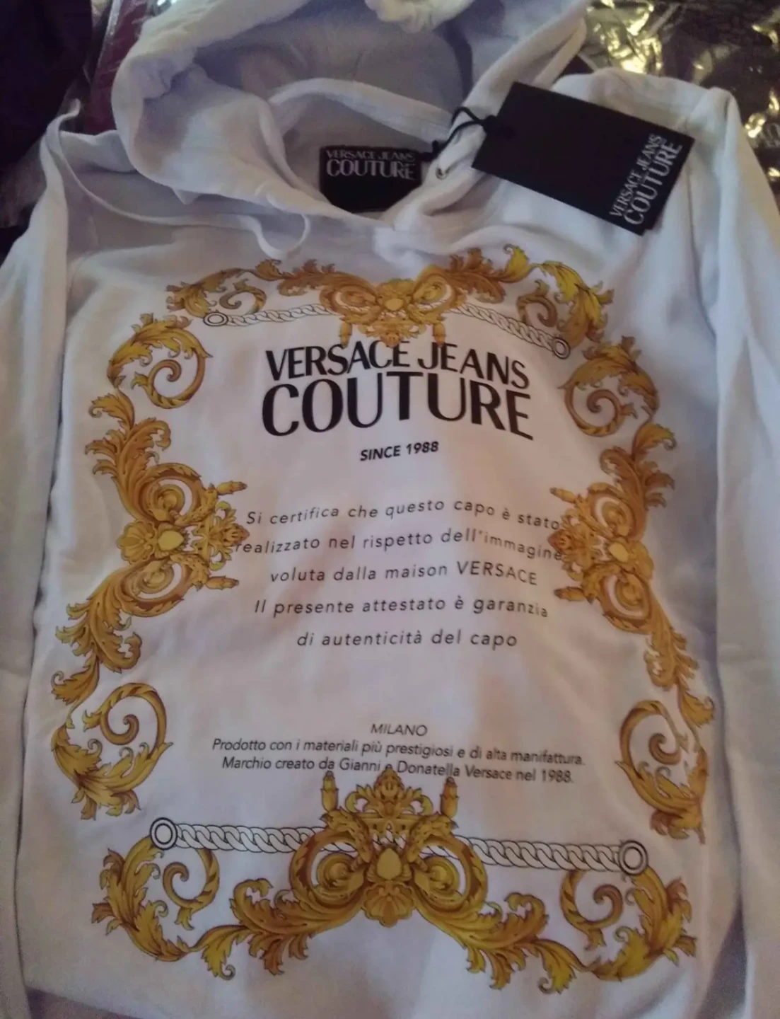 Versace Jeans Couture White Hoodie - Size M