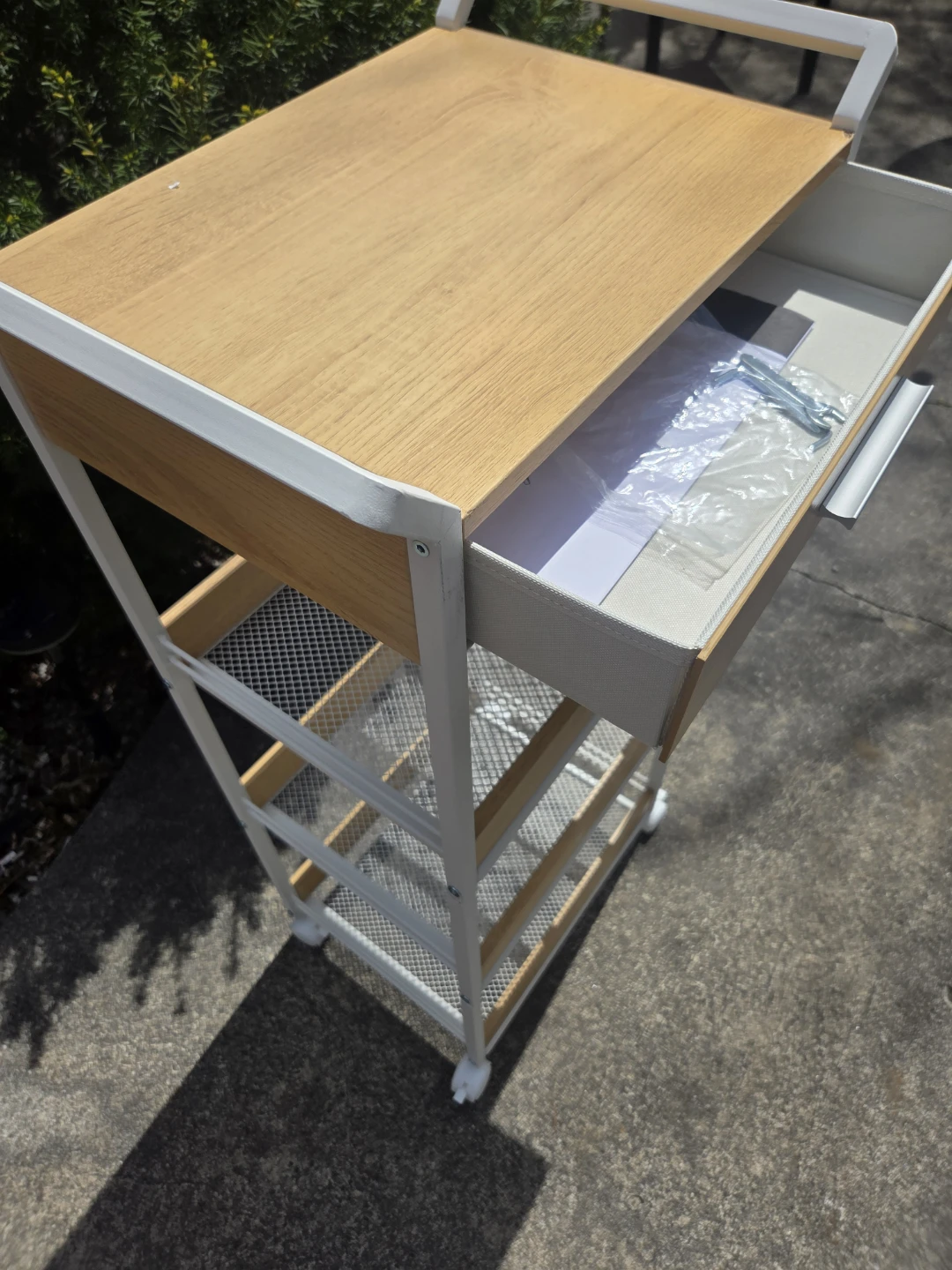 3-Tier Rolling Cart with Drawer - photo 2