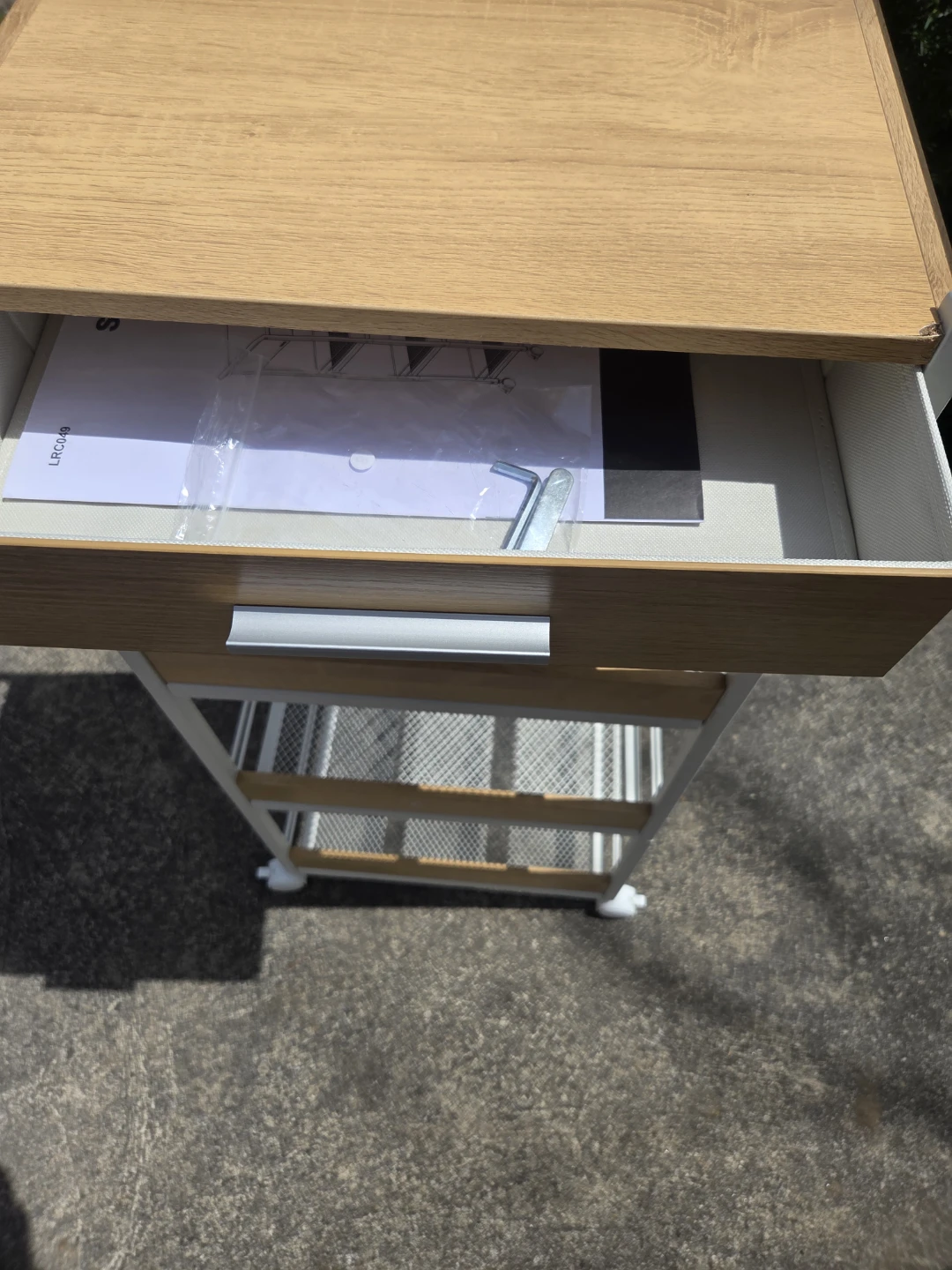 3-Tier Rolling Cart with Drawer - photo 3