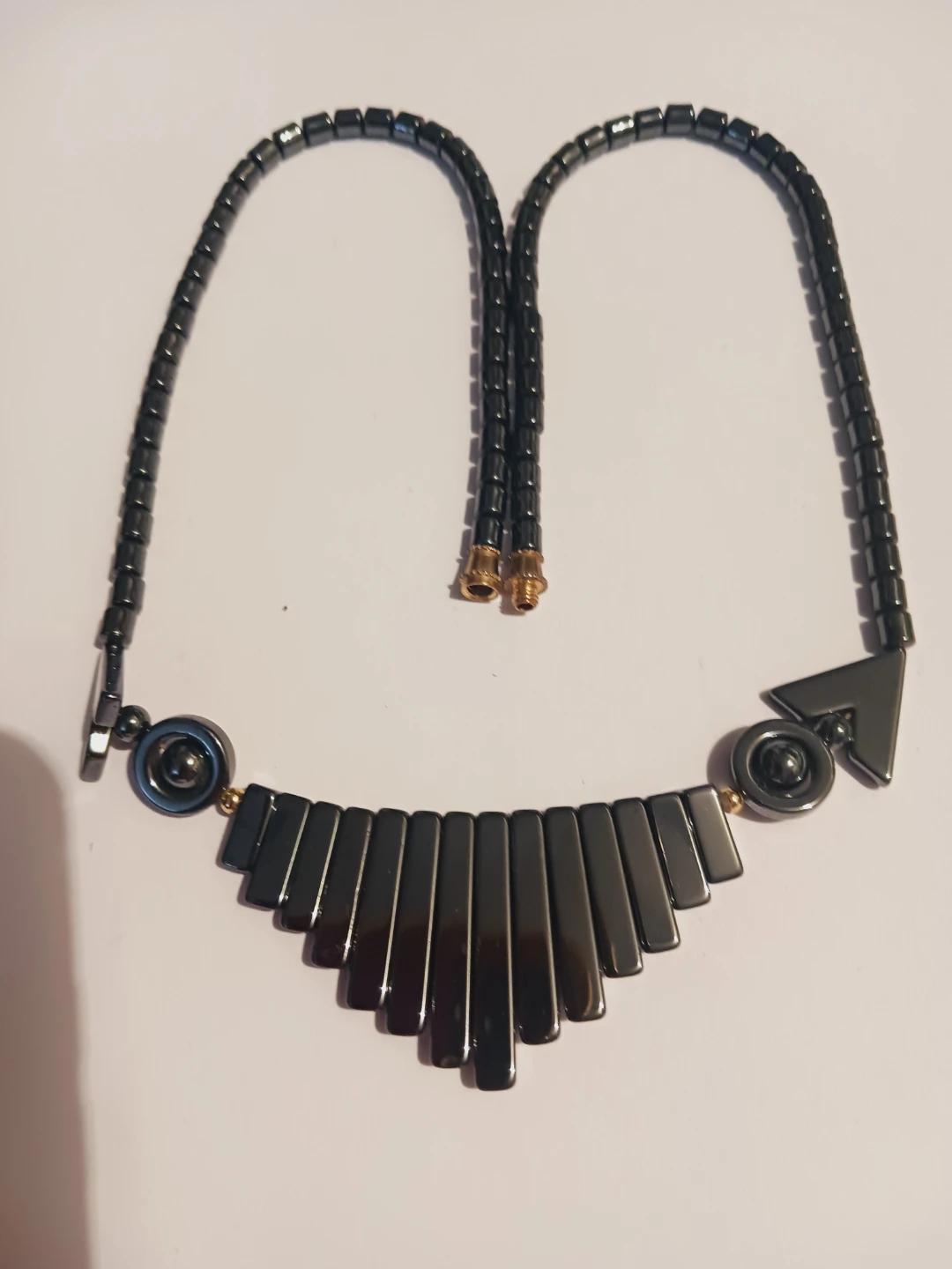 New !! Beautiful Hematite Stone Statement Necklace - photo 4