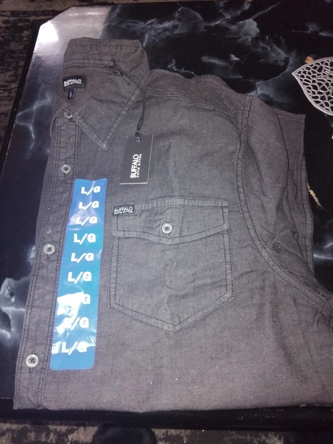 Buffalo David Bitton Men's Long Sleeve Shirt Black/Grey Colour