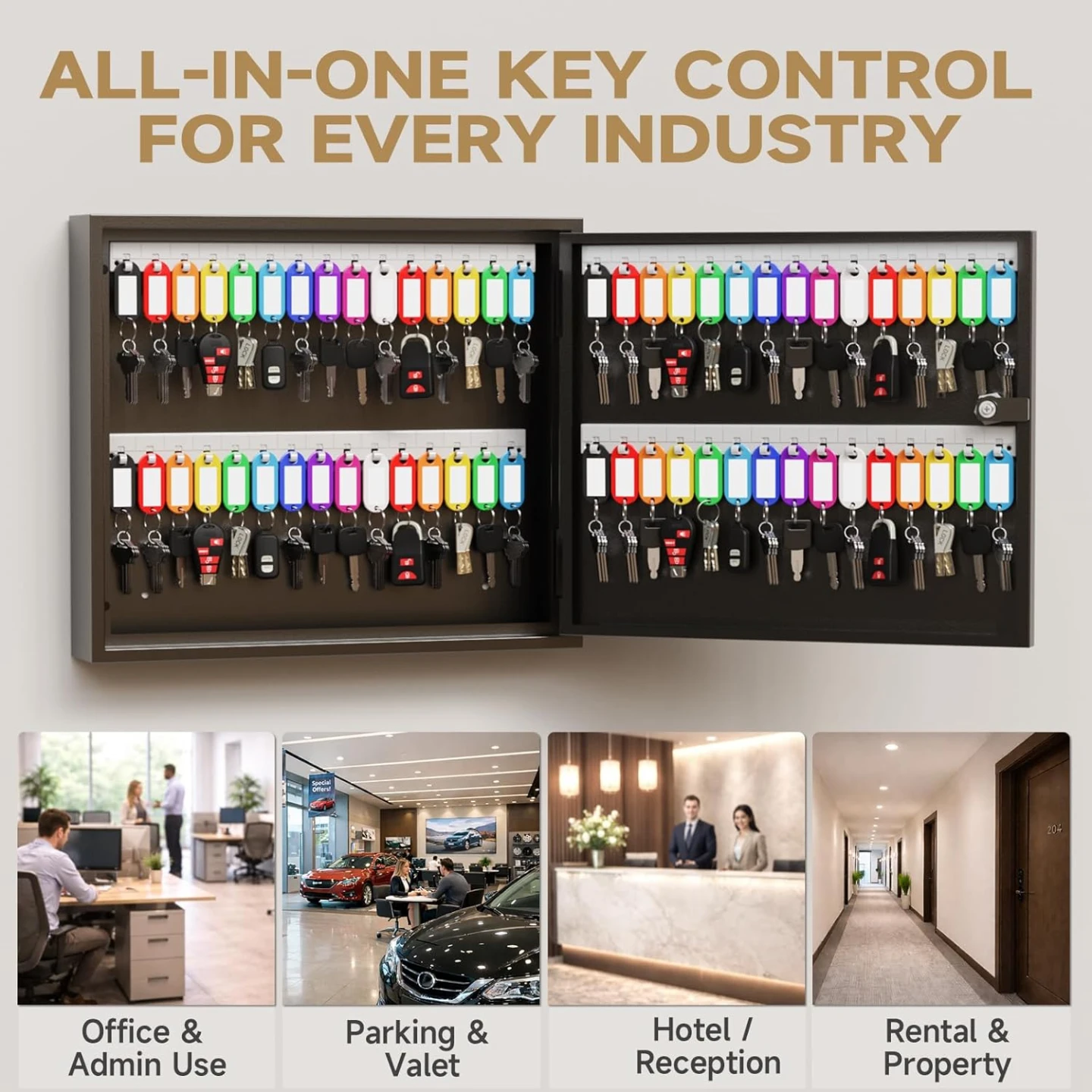 Wall Mounted Key Box Lock Security 60-Key Cabinet - photo 3