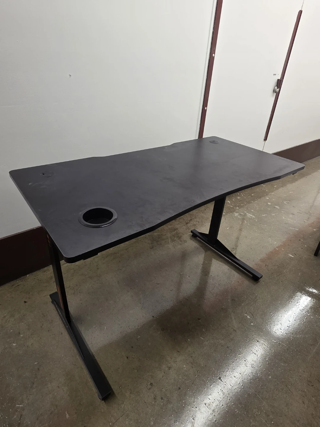 Black Gaming Desk with Cup Holder