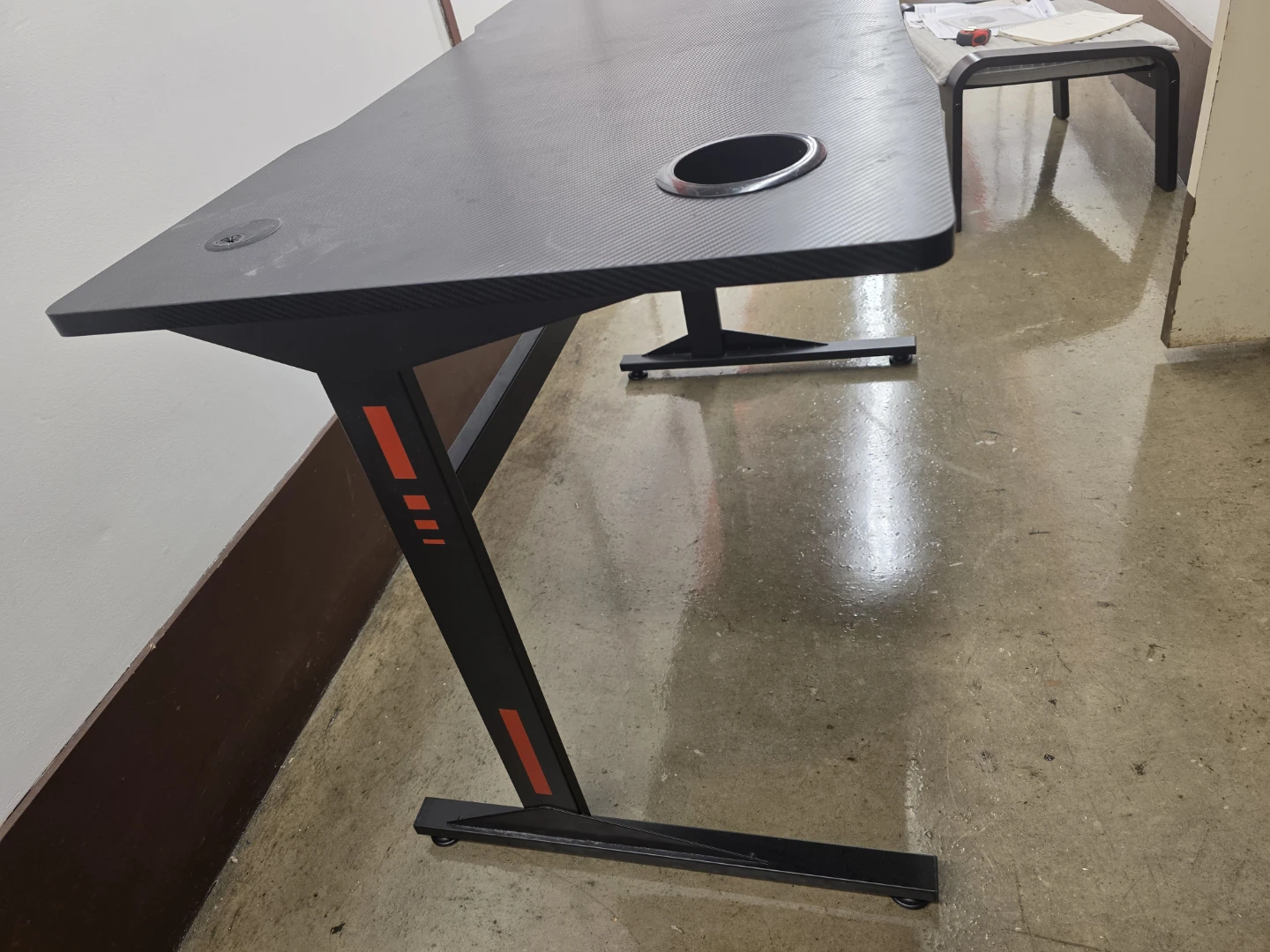 Black Gaming Desk with Cup Holder - photo 3