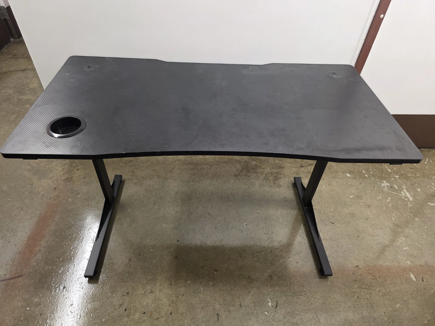 Black Gaming Desk with Cup Holder - photo 4