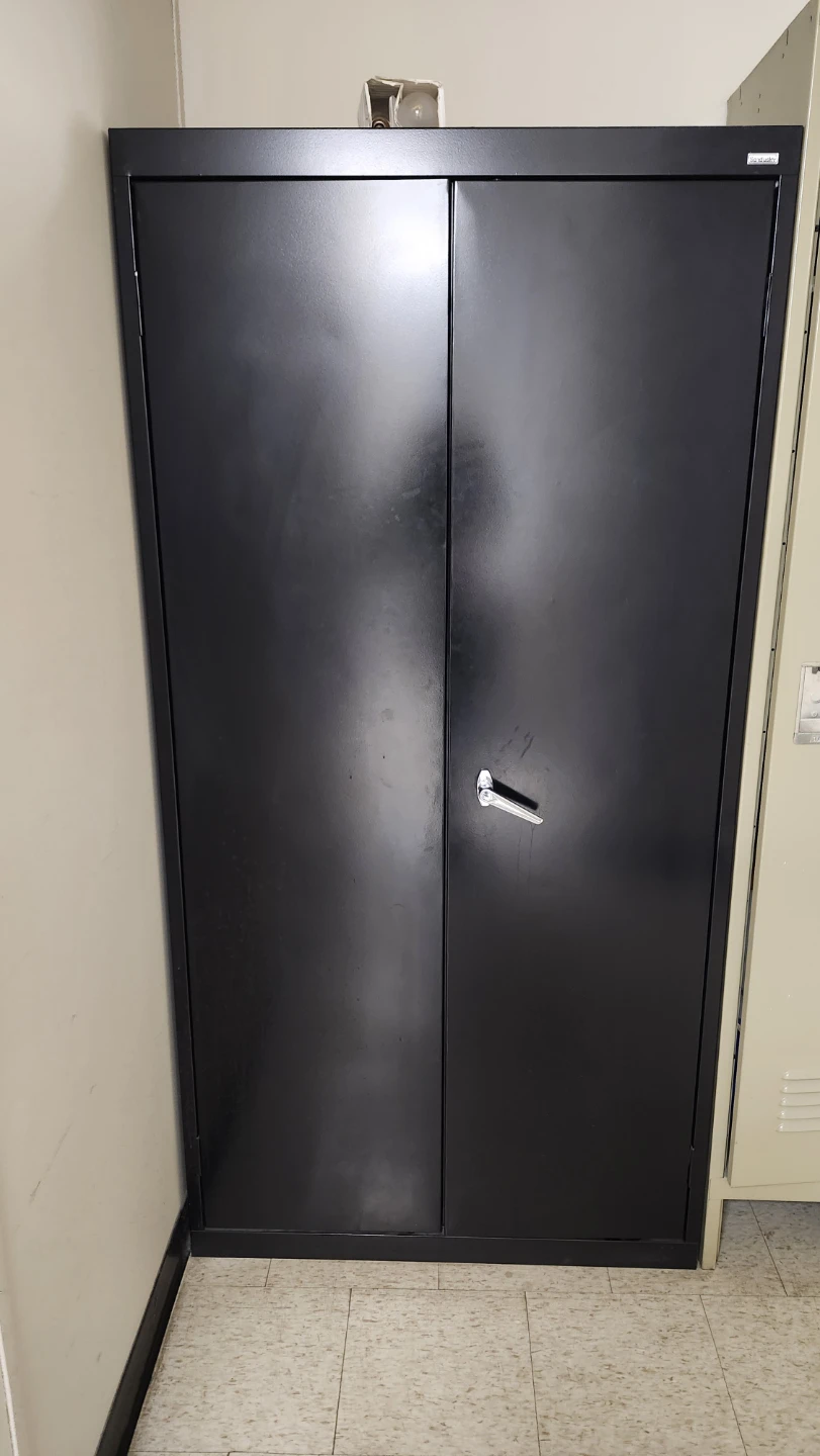Black Metal Storage Cabinet with Locking Doors