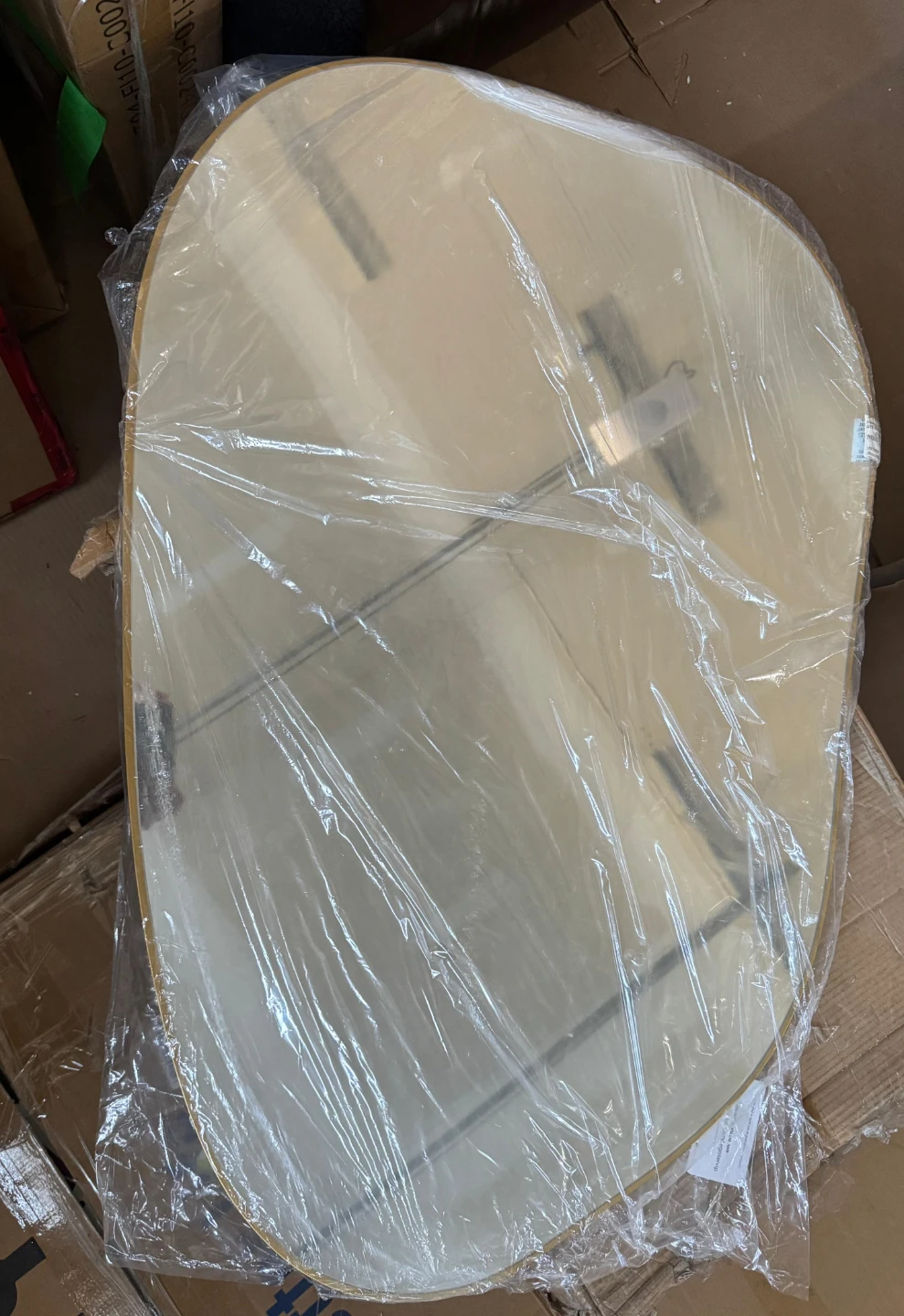 Irregular Shape Wall Mirror with Gold Frame - photo 2
