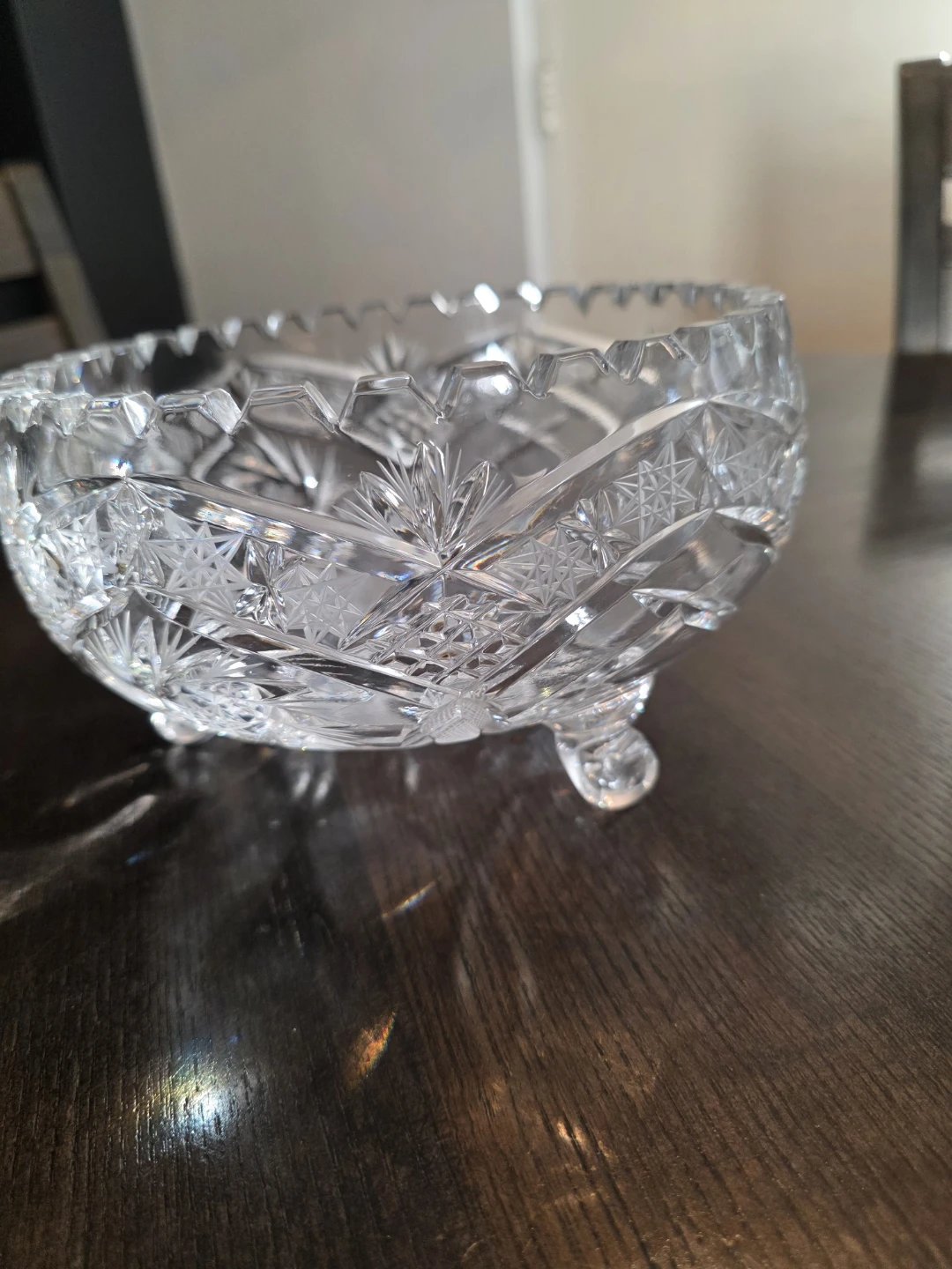 vintage brilliant cut crystal footed bowl - photo 3