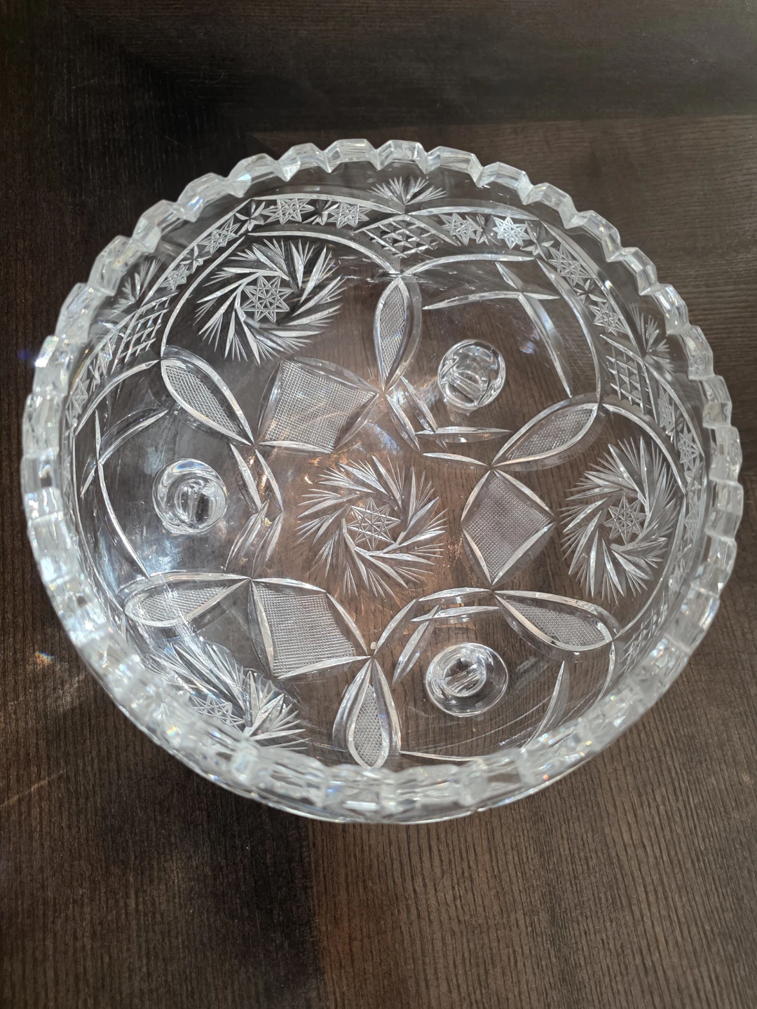 vintage brilliant cut crystal footed bowl - photo 4