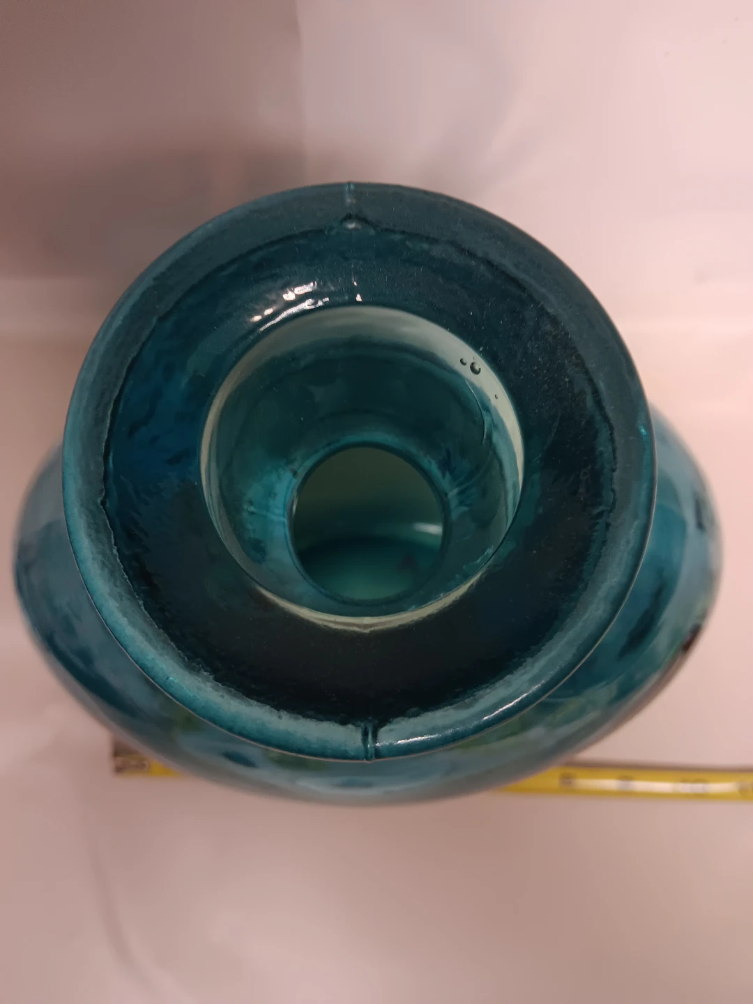 Teal Decorative Glass Vase - photo 2