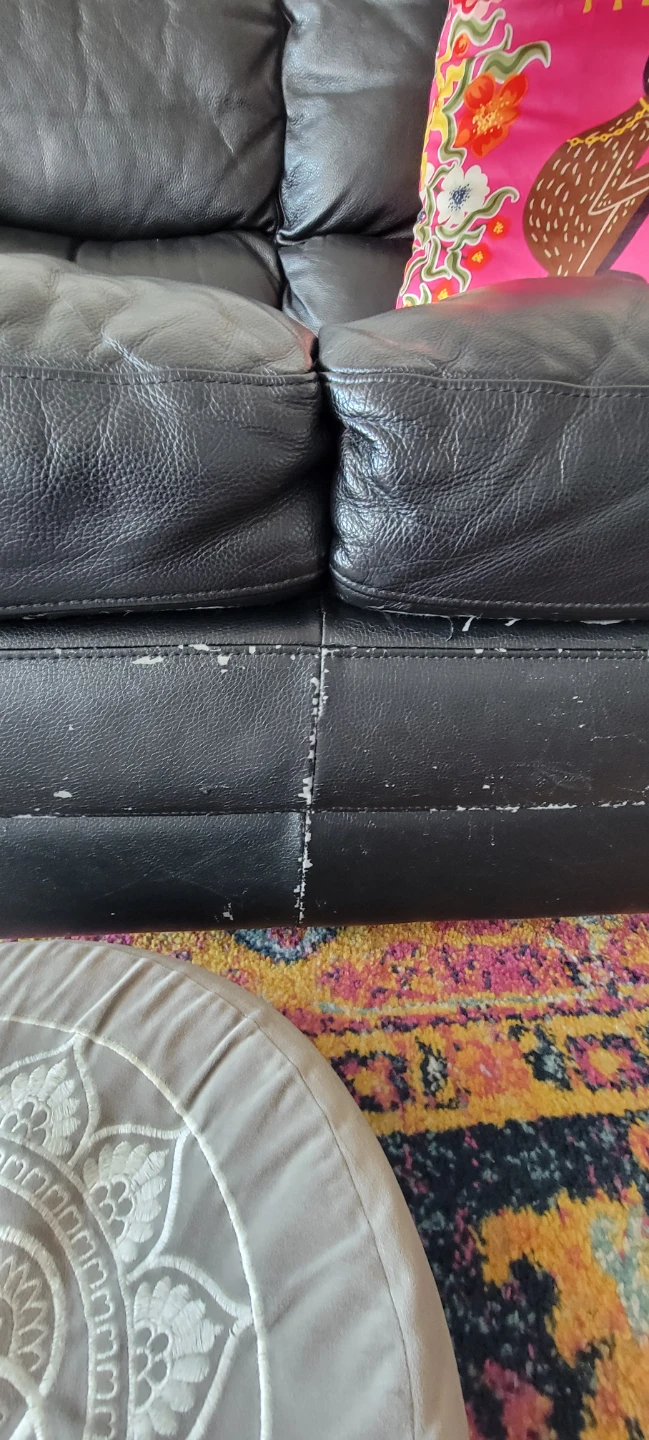 Black Leather Sofa - photo 2