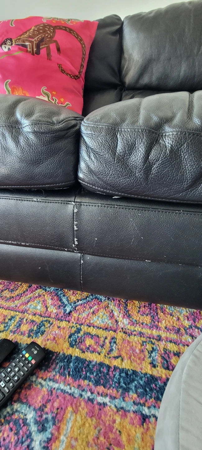 Black Leather Sofa - photo 3