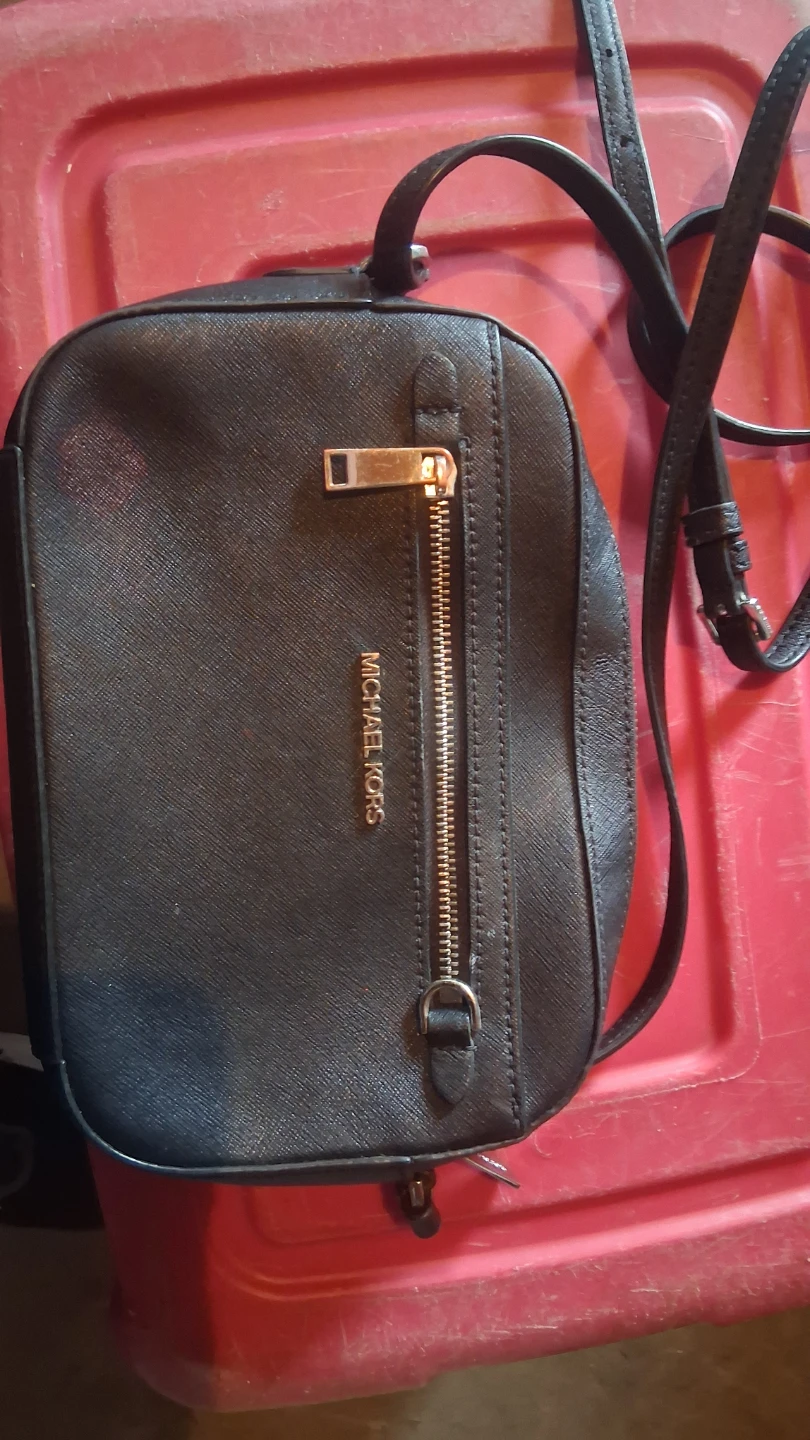 Michael Kors Black Leather Crossbody Bag