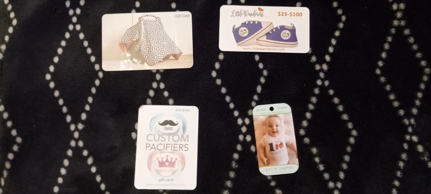 Four set of baby Gift Cards