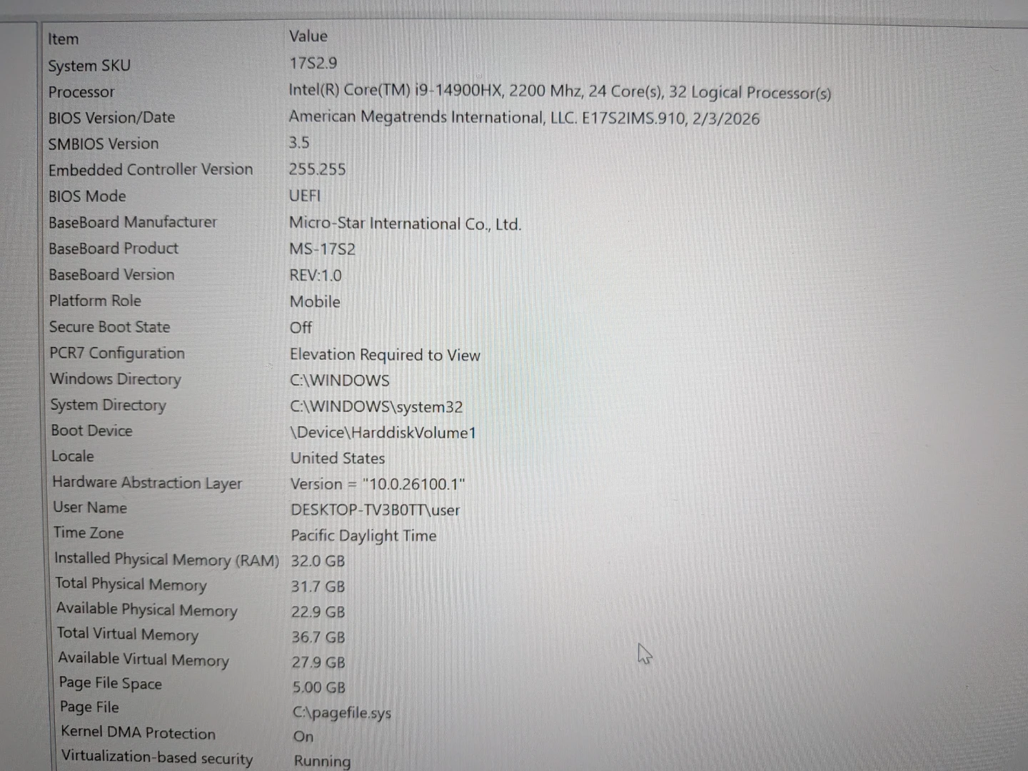 MSI Vector 17 HX A14VGG - photo 2