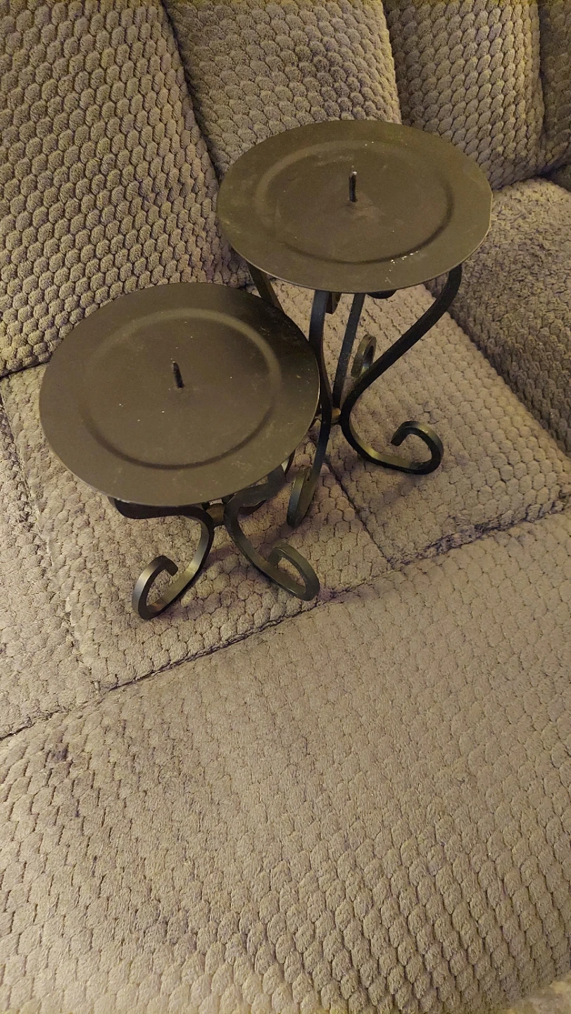 Set of 2 Black Metal Candle Holders - photo 3