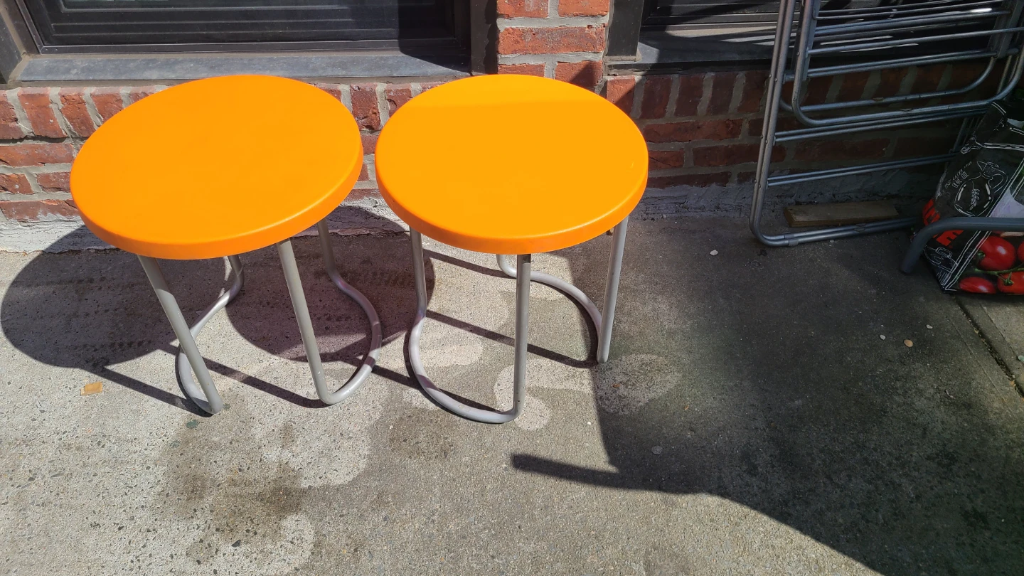 Orange Stool Side Table