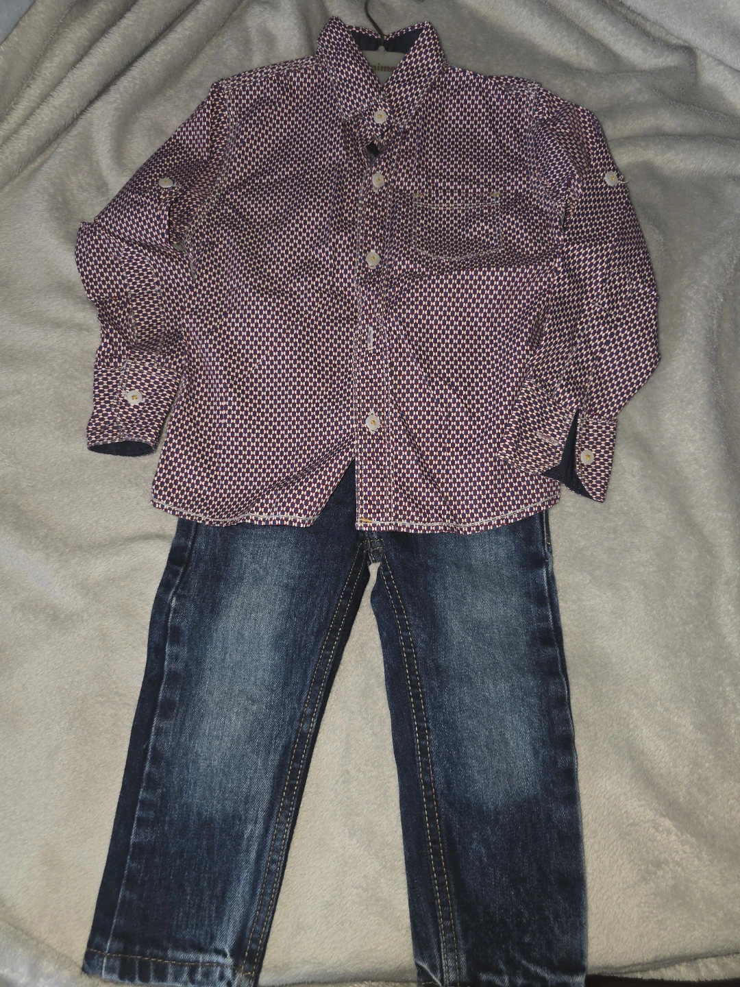 Little Junior Boys Button-Up Shirt and Jeans Set - Size 16 - photo 3