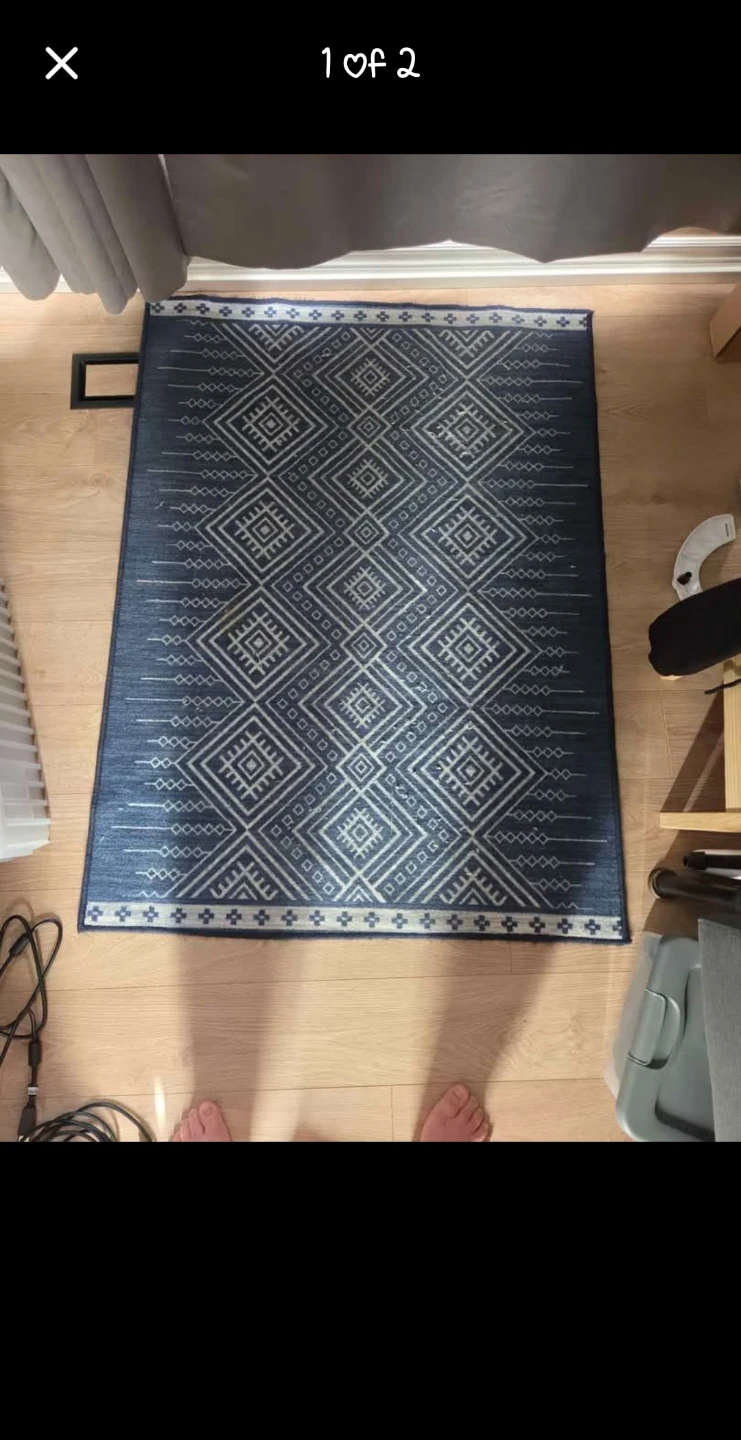 Blue Geometric Area Rug - photo 2