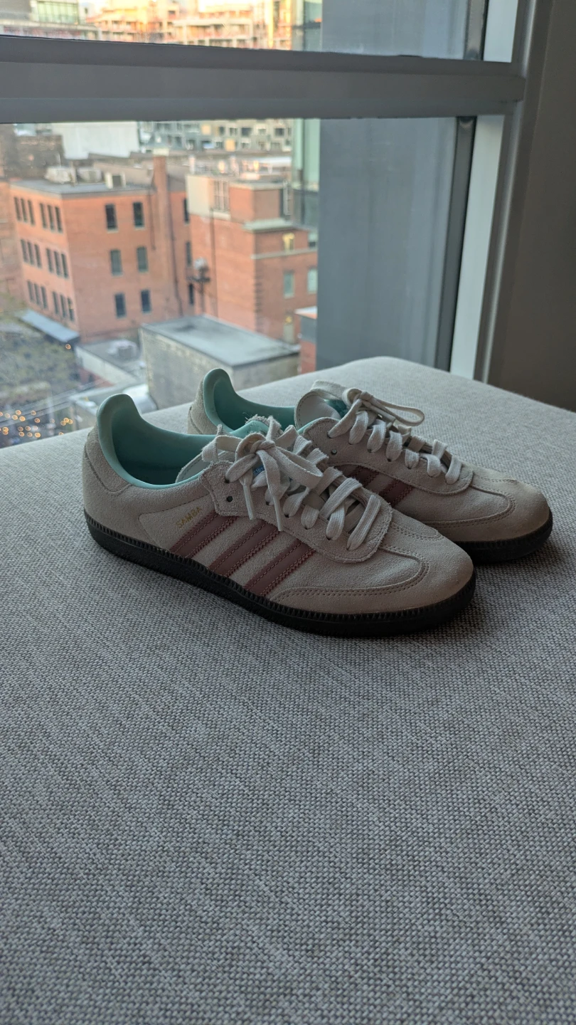 Adidas Samba OG Shoes Beige/Pink Size M6 / W7.5