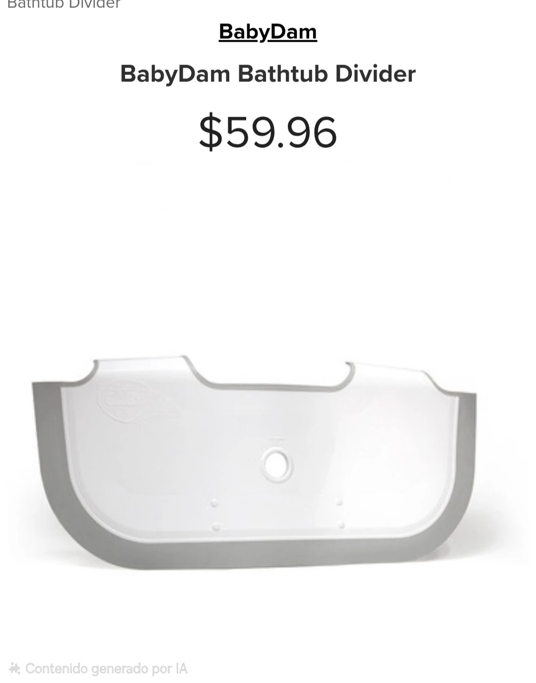 BabyDam Bathtub Divider - photo 4