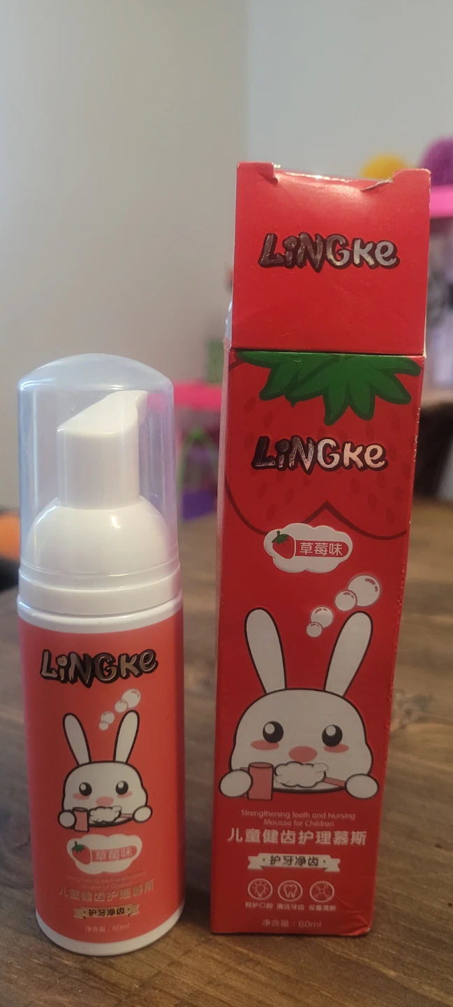 LINGKE Strawberry Flavor Children's Toothpaste Foam - 60ml