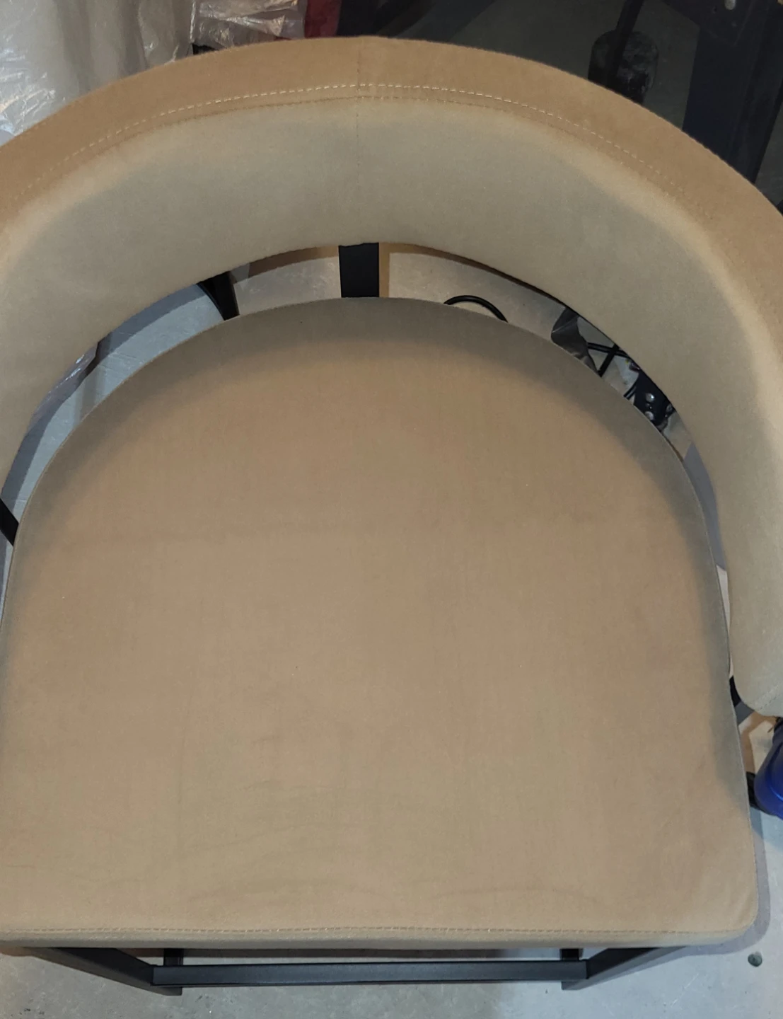 Tan Suede Bar Stool with Black Metal Frame - photo 5