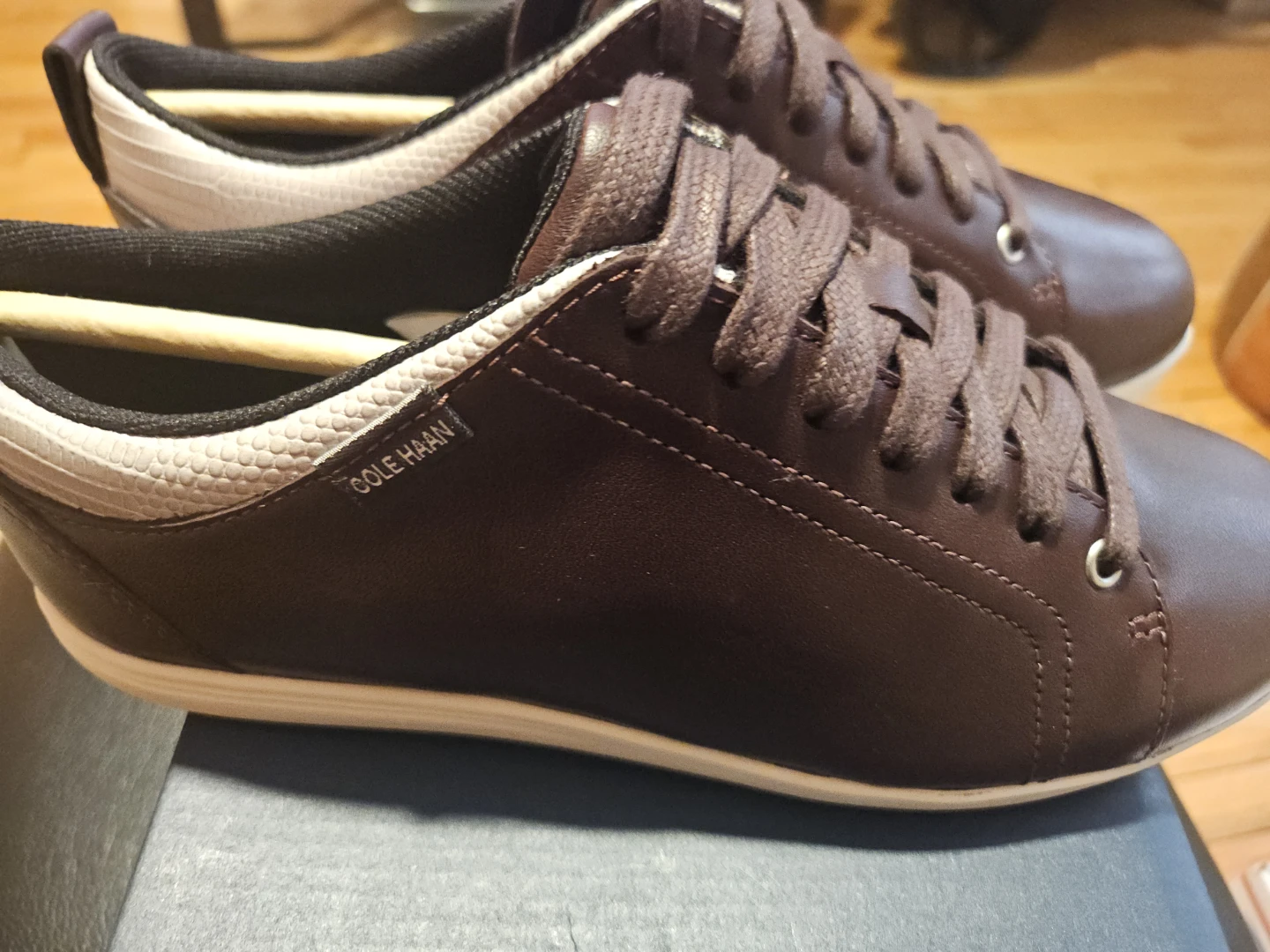 Cole Haan Men's Brown Leather Lace-Up Sneakers - photo 3