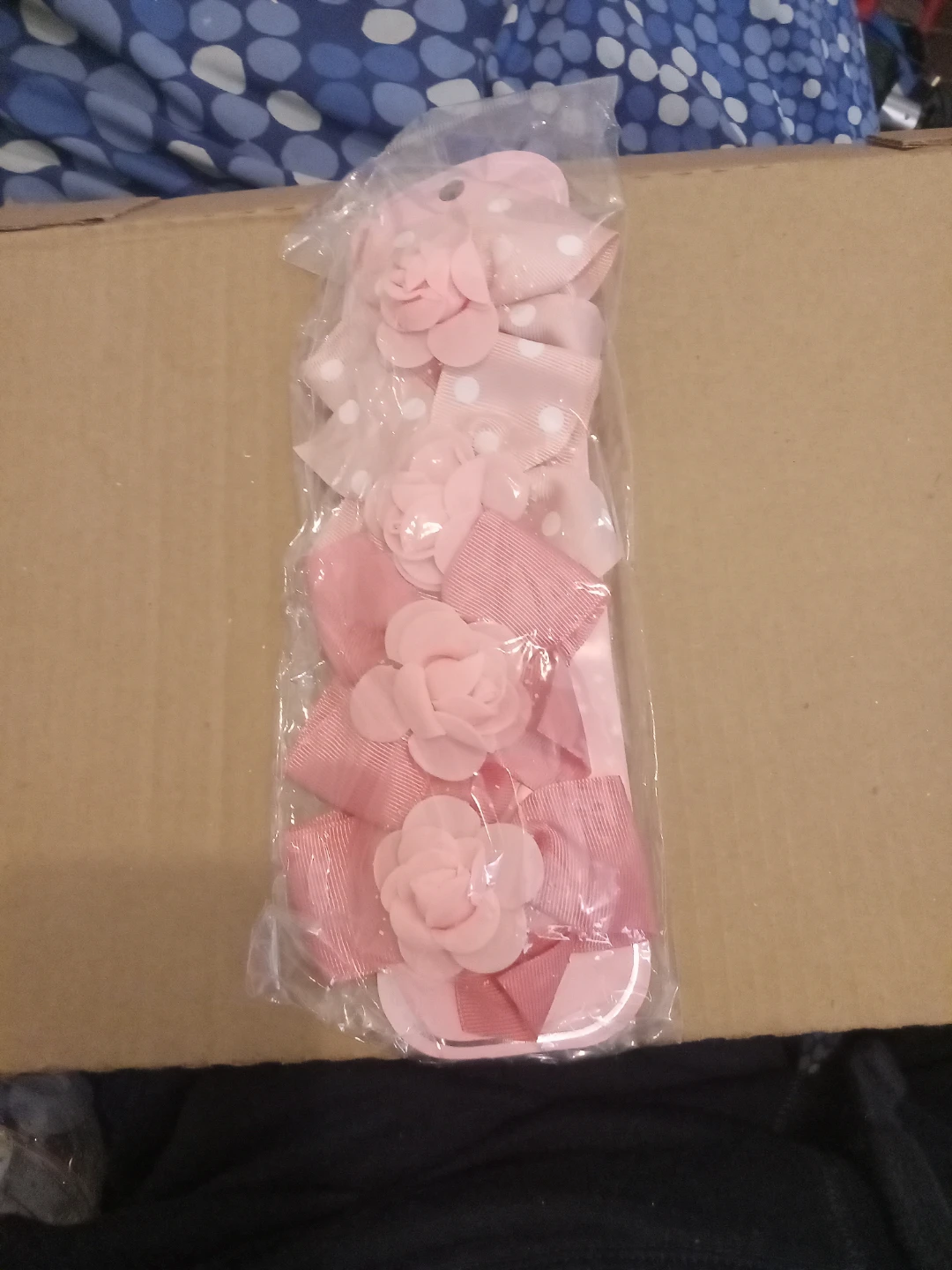 Pink Hair Bows with Flowers