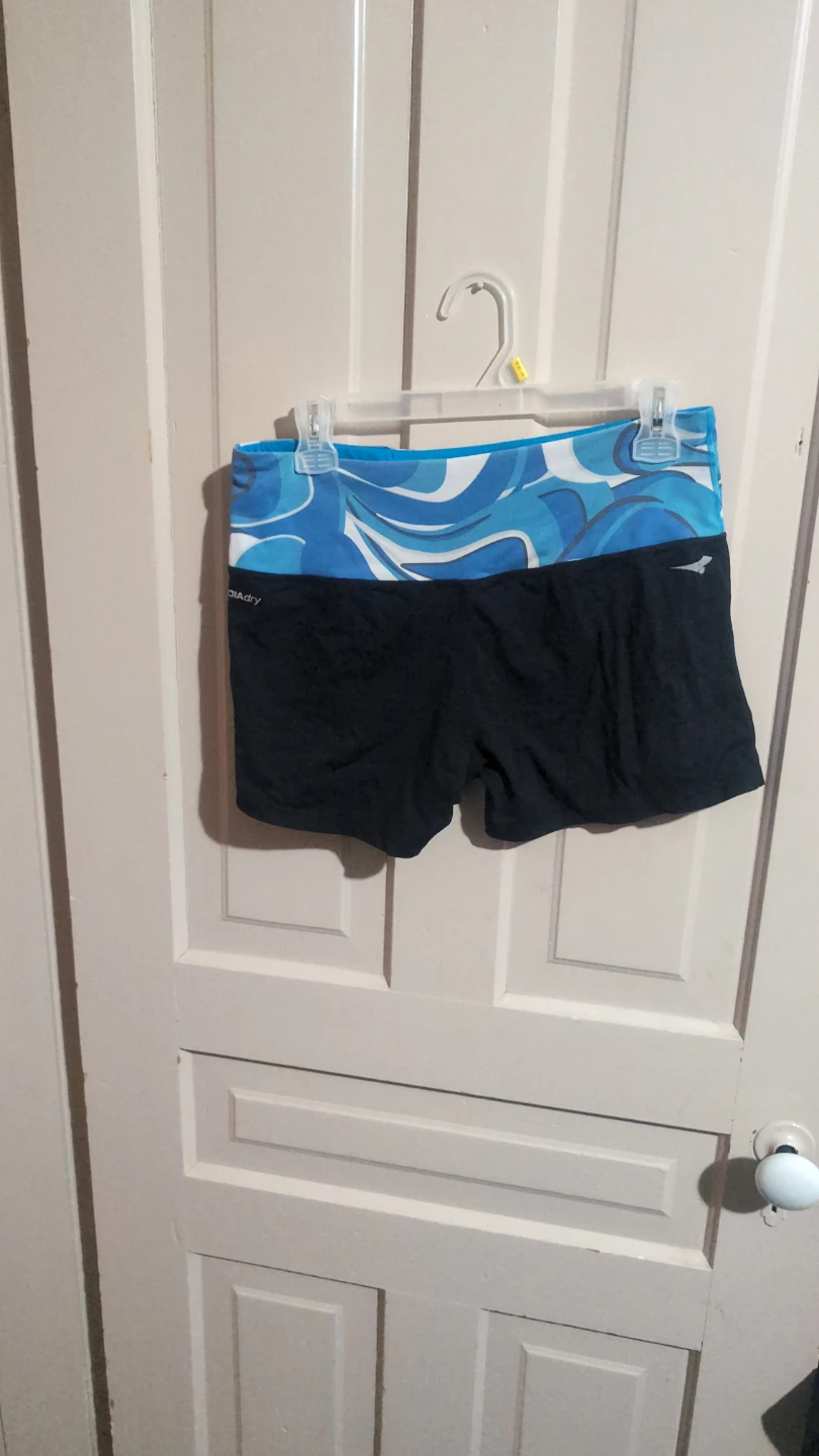 Diadora Women's Black & Blue Athletic Shorts