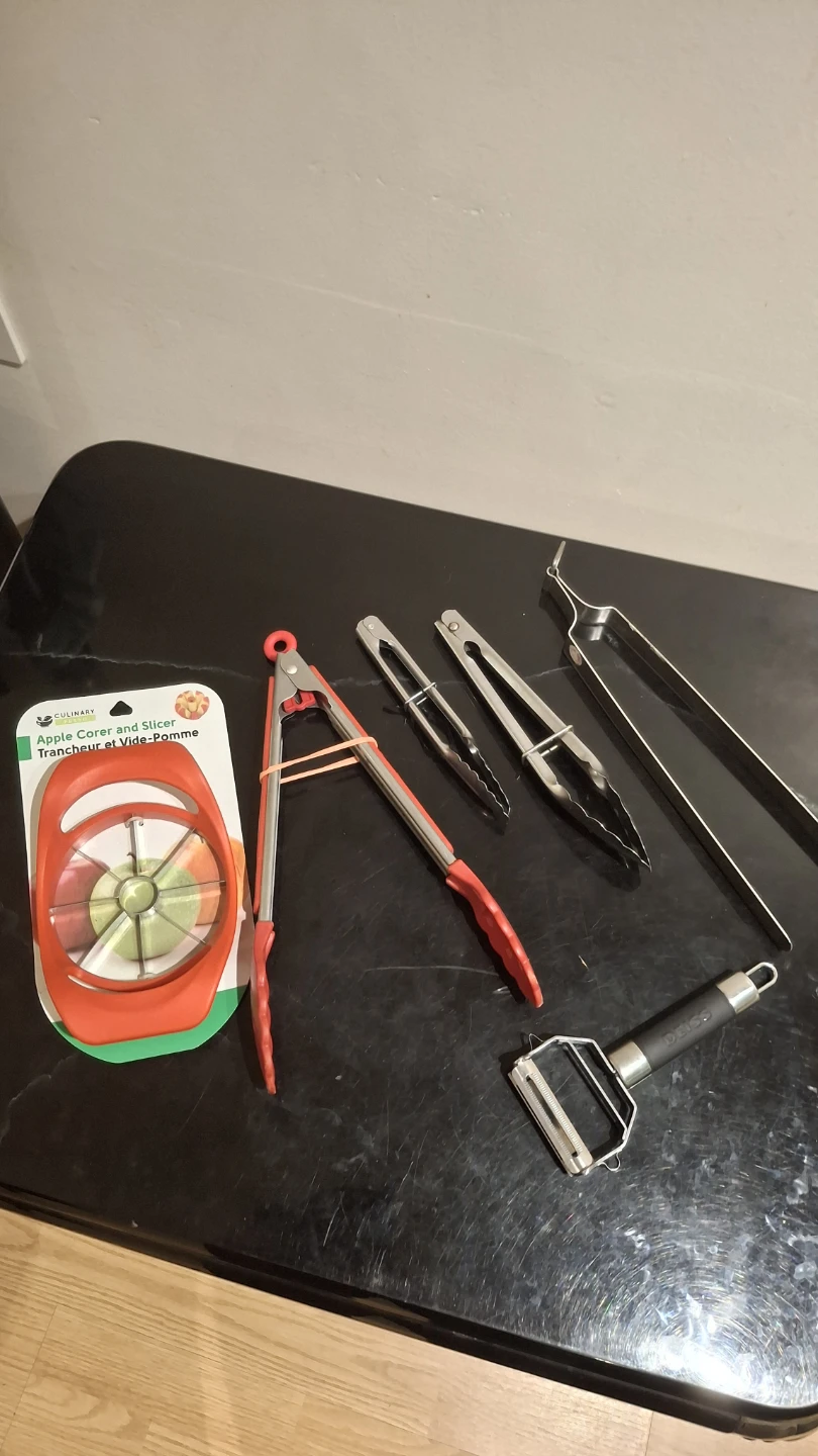 Culinary Solutions Apple Corer and Slicer + Tongs and Peeler