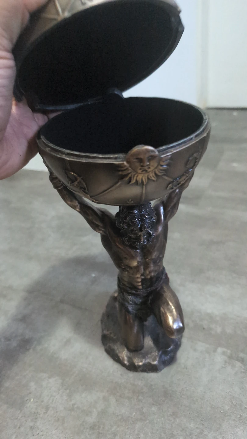 Bronze Atlas Statue with Globe Lid - photo 2