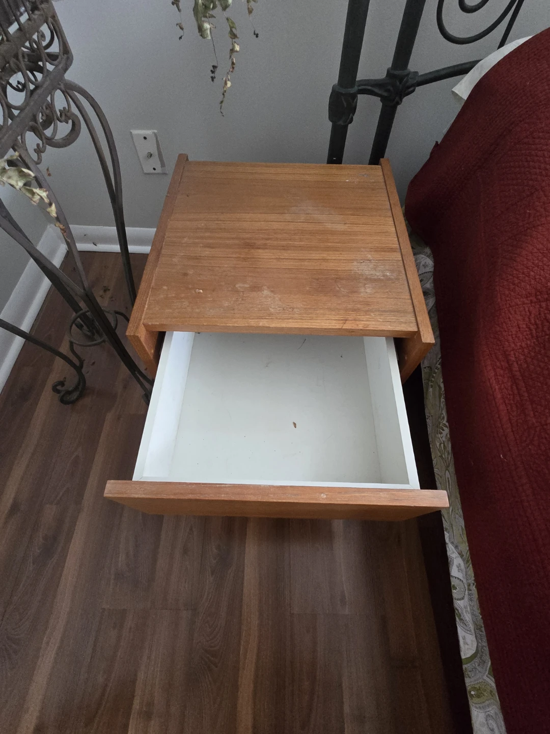 Wooden Nightstand with Two Drawers - photo 3