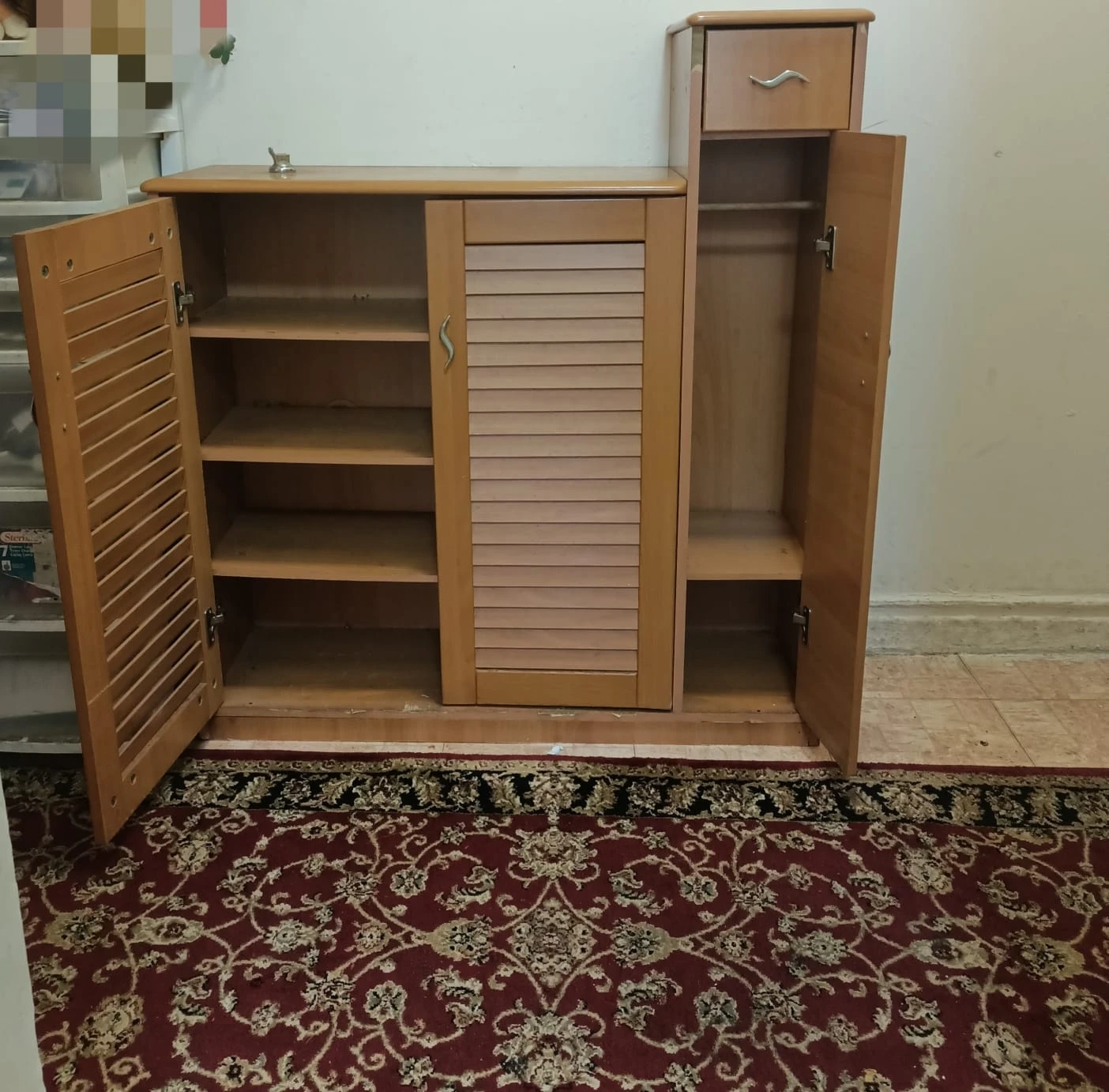 Wooden Shoe Cabinet with Drawer