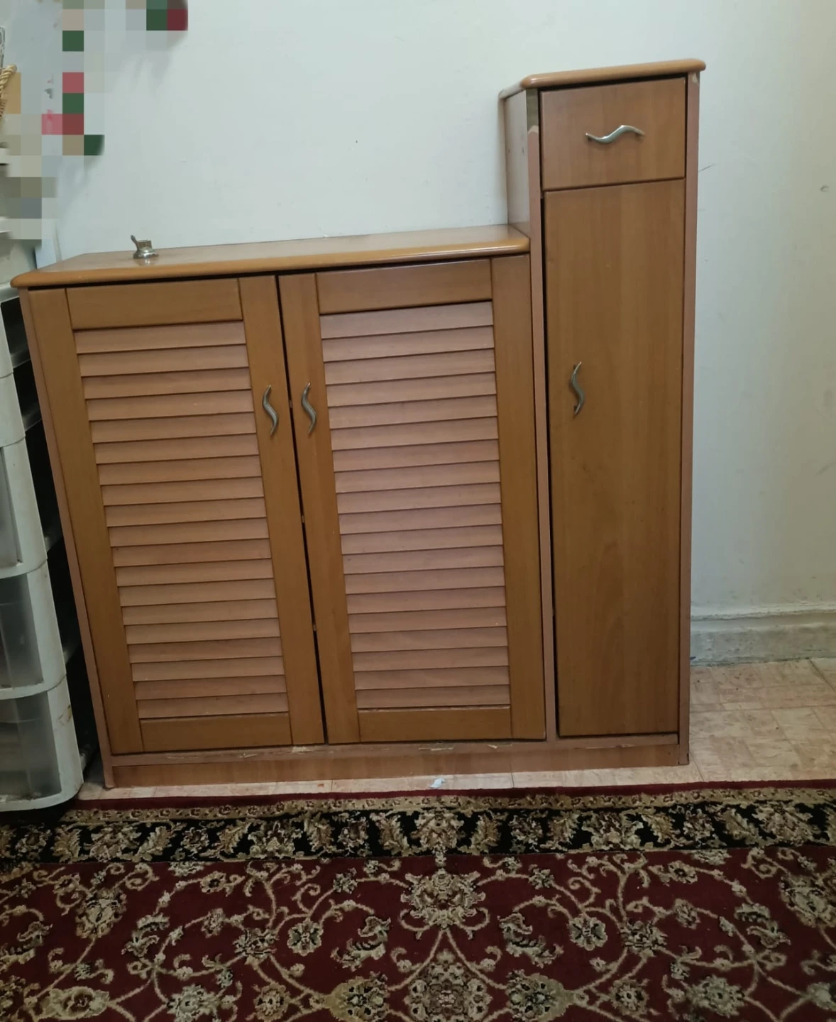 Wooden Shoe Cabinet with Drawer - photo 2