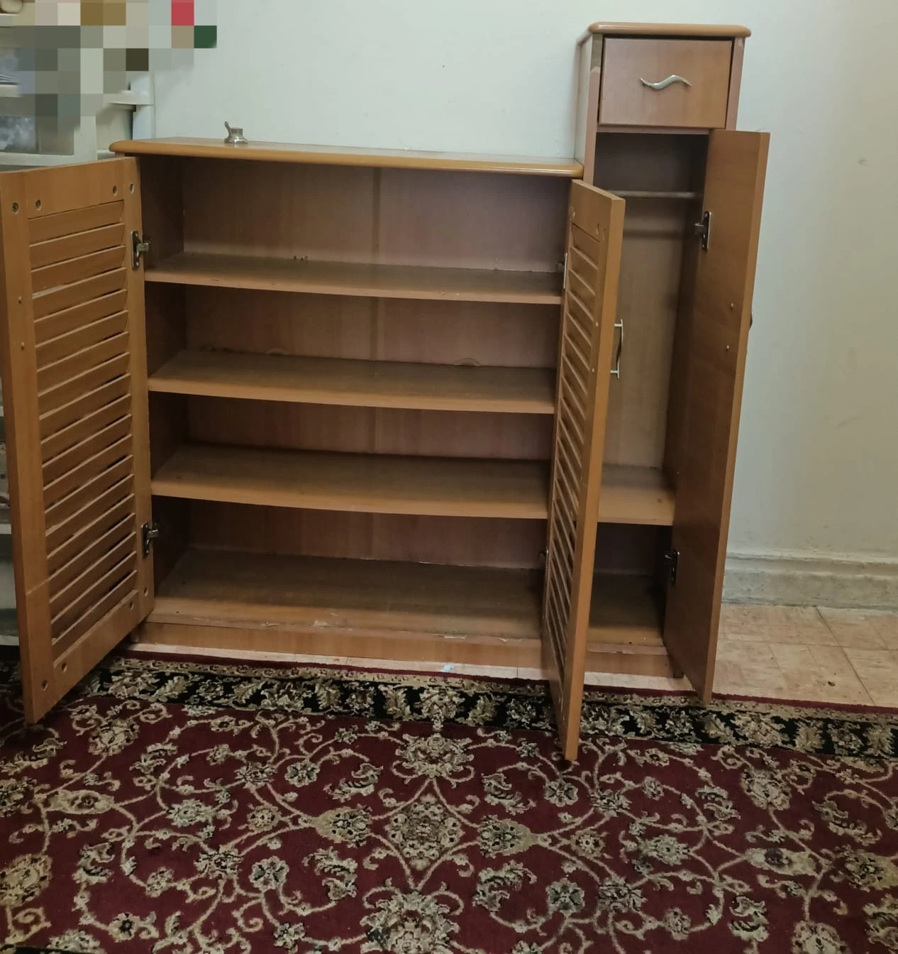 Wooden Shoe Cabinet with Drawer - photo 3