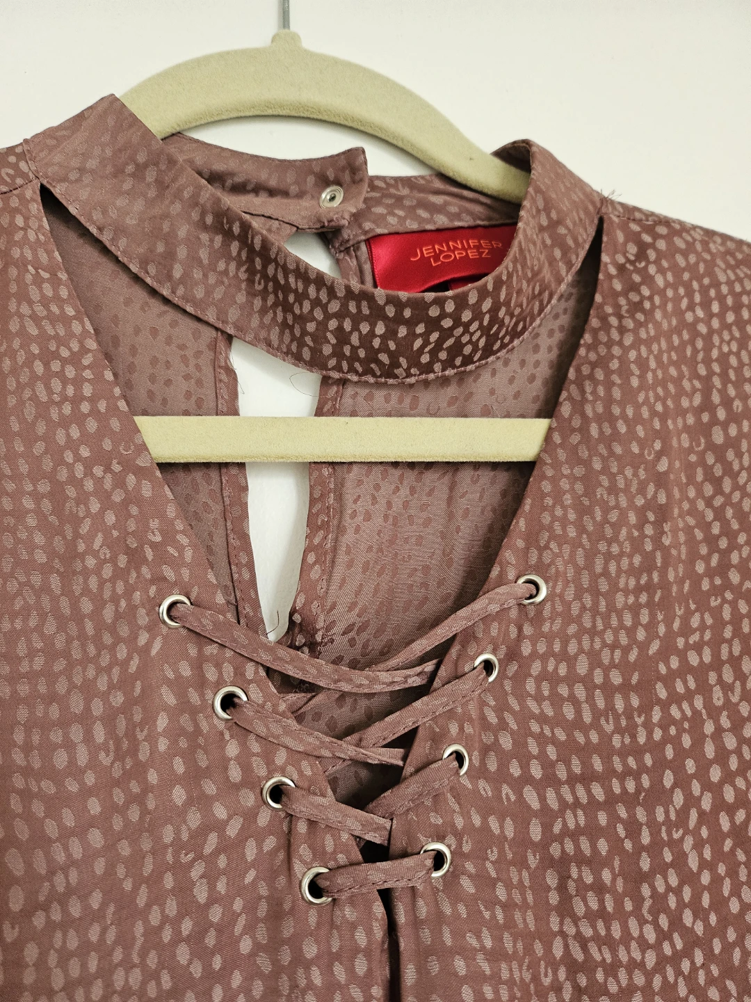 Jennifer Lopez Women's Mock Neck Lace-Up Blouse - photo 3