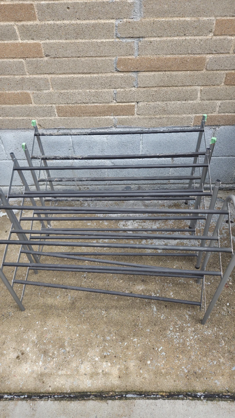 Grey Metal 3-Tier Shoe Rack - photo 3