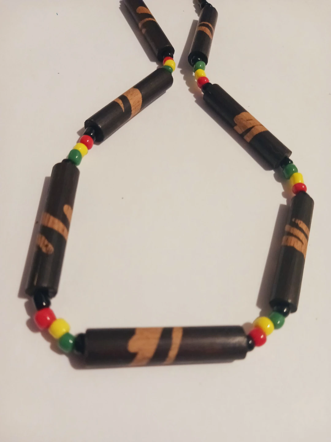 Handmade Wooden Rasta Beaded Necklace - photo 2