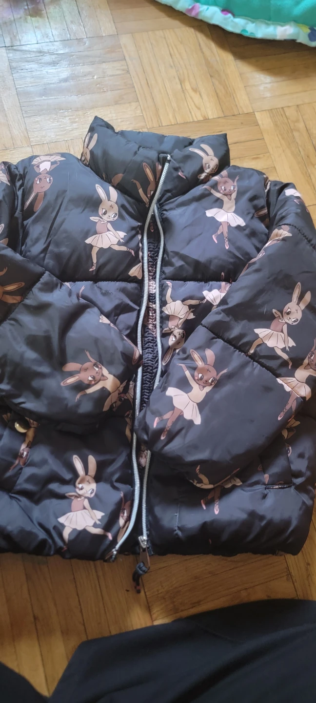 H&M Girls Puffer Jacket - Bunny Ballerinas - Size 4-6A