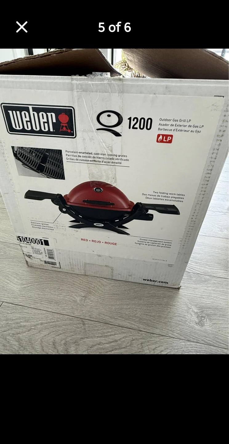 Weber Q 1200 Outdoor Gas Grill LP - Red