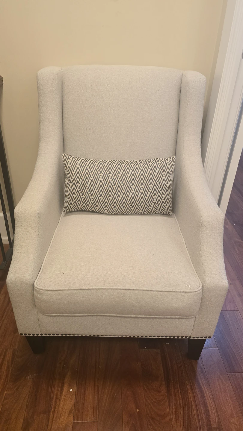 2 Wingback Accent Chair with Throw Pillow