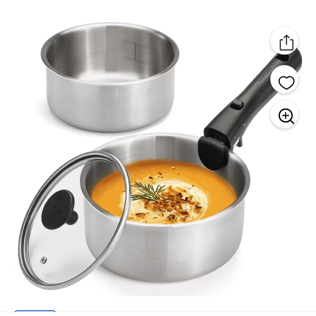 CAROTE 4 Piece Stainless Steel Cookware Set - photo 3